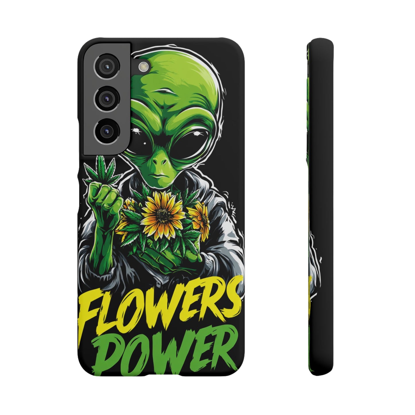 Alien Floral Snap Cases, Fun Phone Case, Gifts for Sci-Fi Lovers, Cute Alien Decor, Unique Tech Accessories