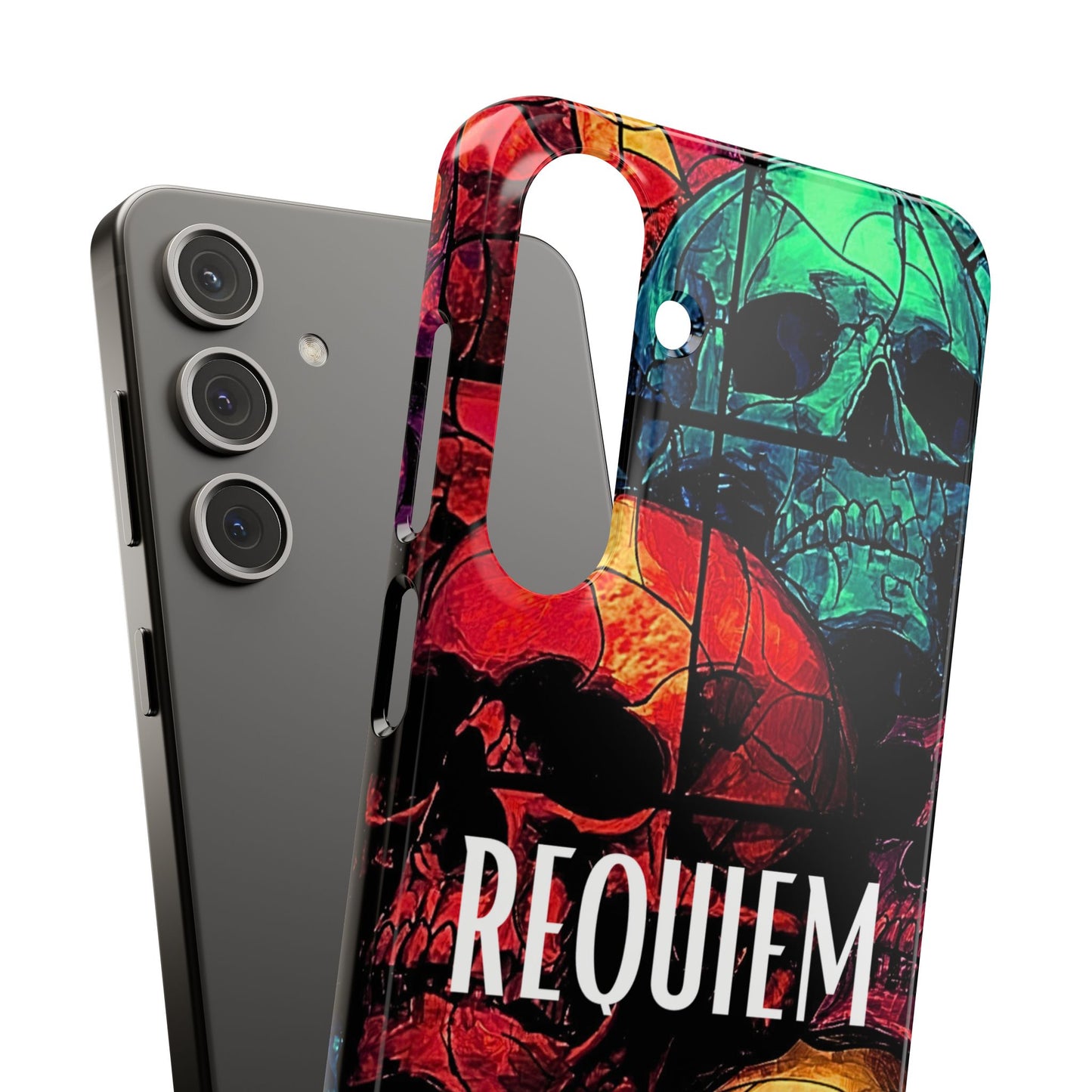 Halloween Custom Requiem Skull Snap Case Phone Cover for iPhone and Samsung