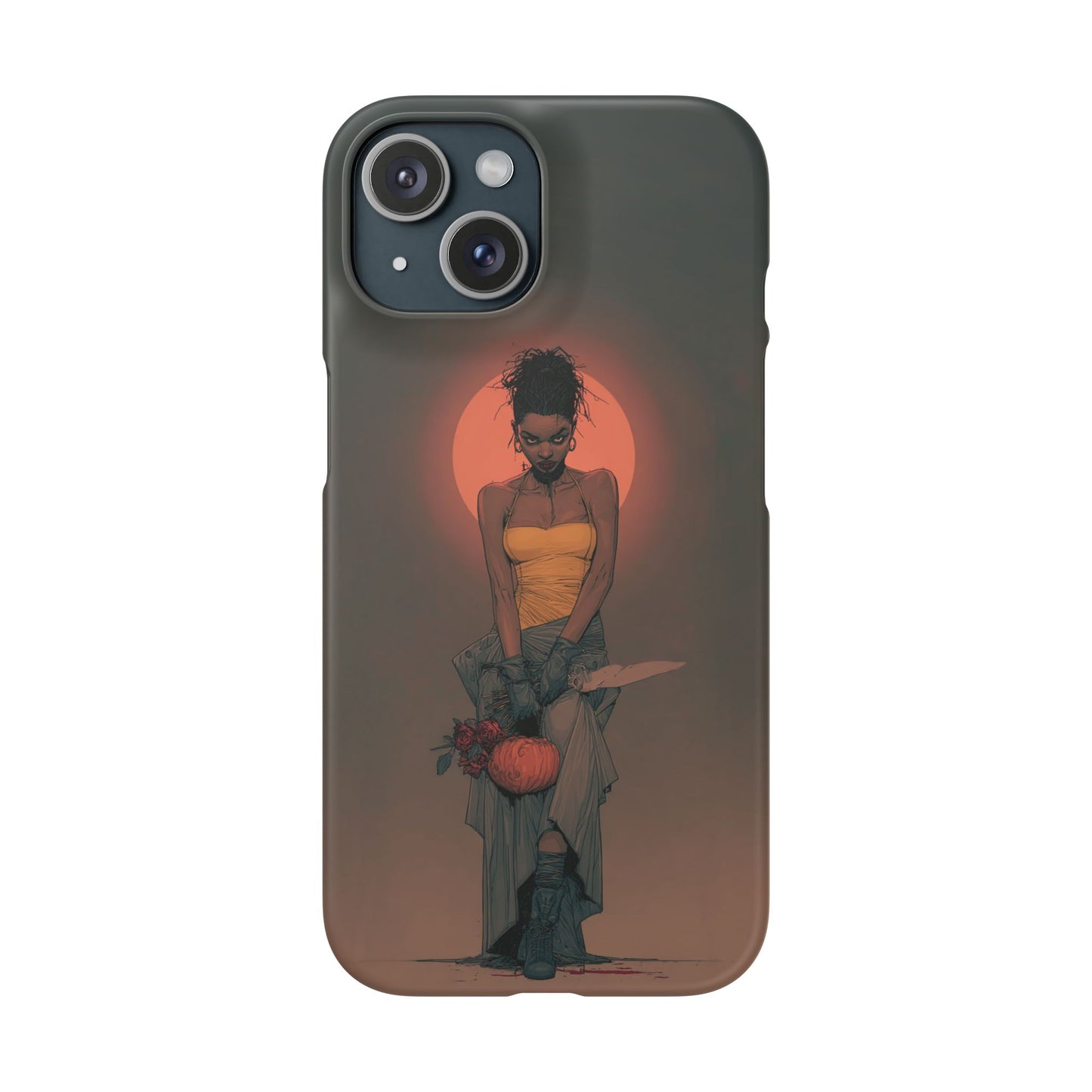 Creepy Vampire Girl Snap Case, Halloween Style iPhone Samsung Cover, Spooky Gothic Phone Accessories, Scary Horror Character Device