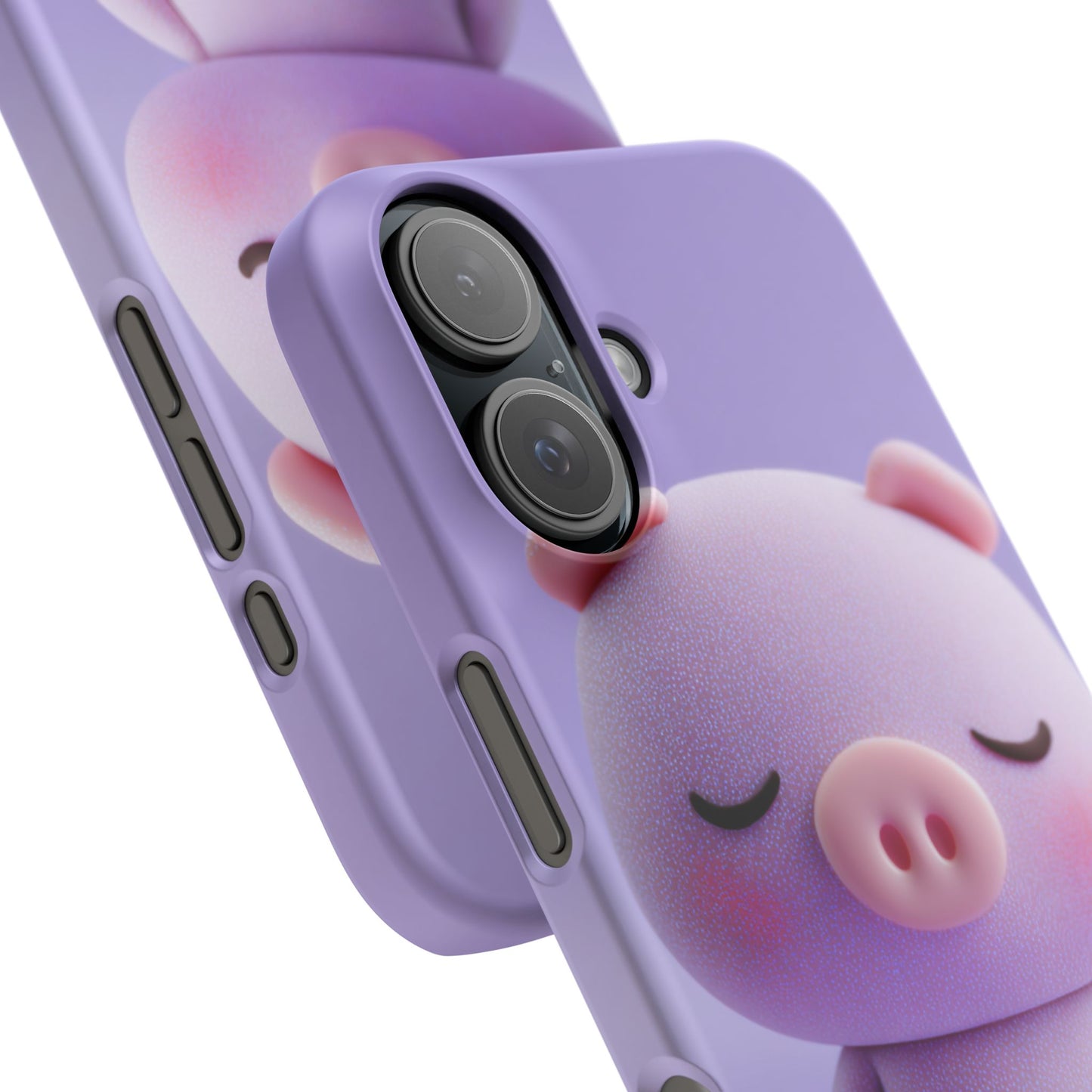 Cute Pig Snap Case for iPhone, Animal Lovers Phone Cover, Kawaii Aesthetic Accessory, Birthday Gift, Unique Phone Protection