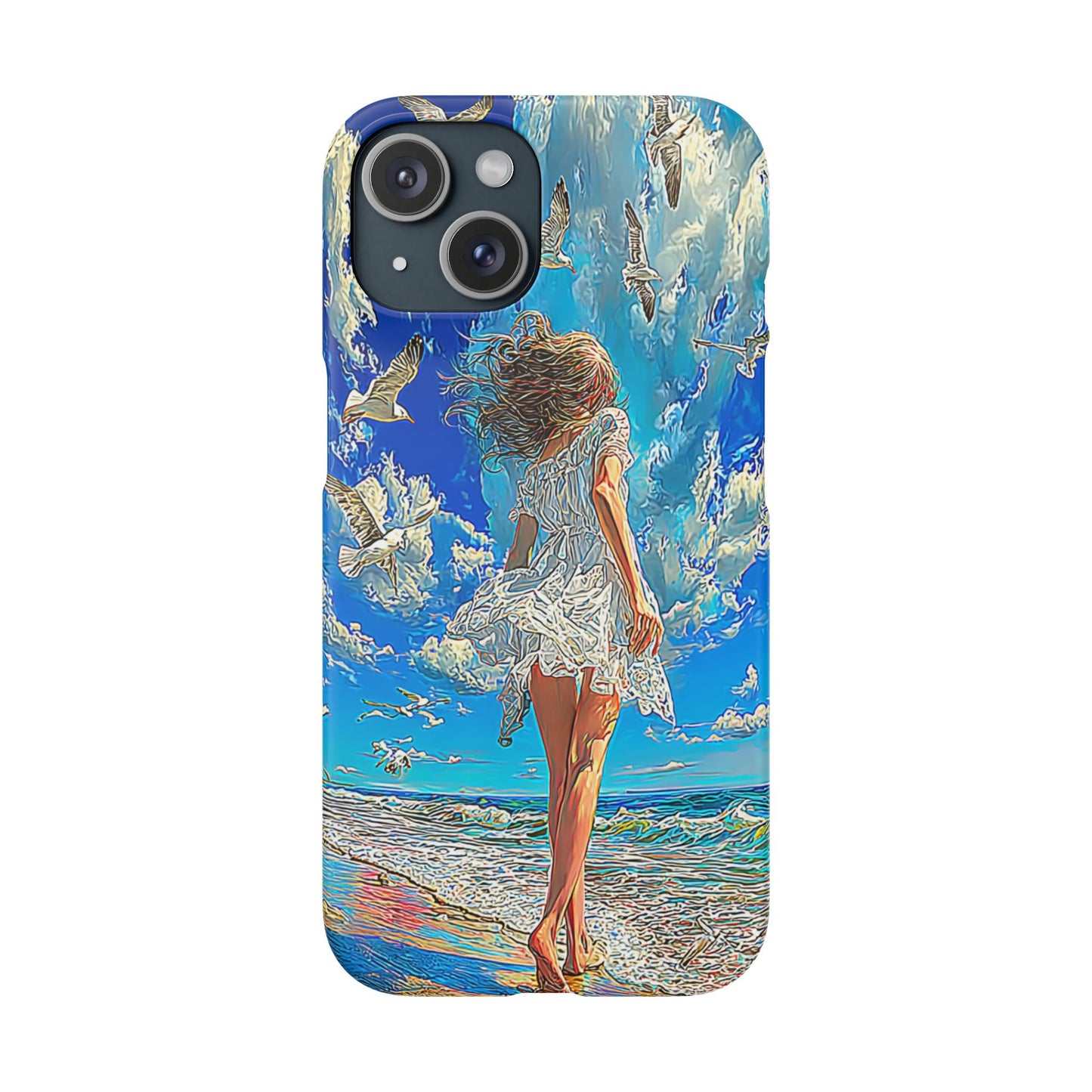 Dreamy Seaside Snap Case, Ocean Waves Phone Cover, Summer Vibe Gift, Cute Aesthetic Accessory, Beach Lover Case