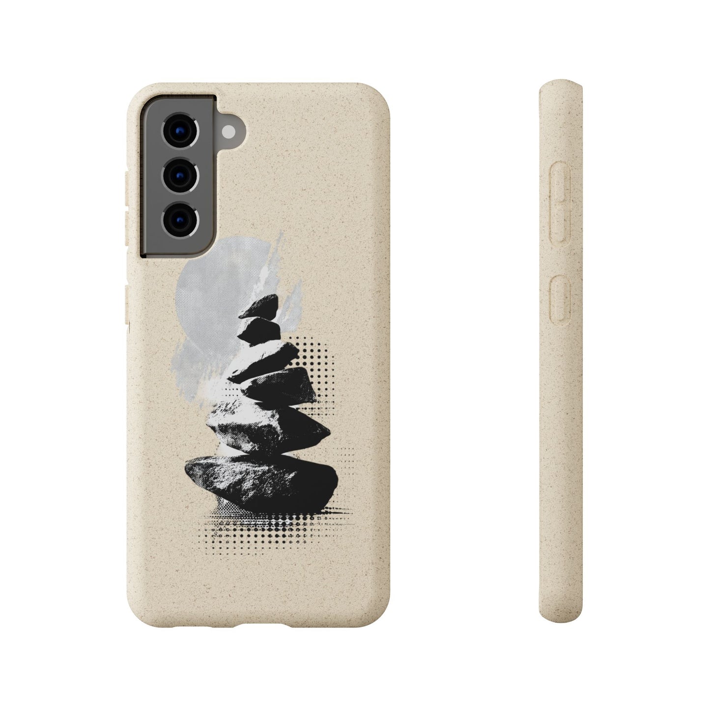 Biodegradable Plastic Free Phone Case Minimalistic Cairn Design Suitable For Iphones And Samsungs