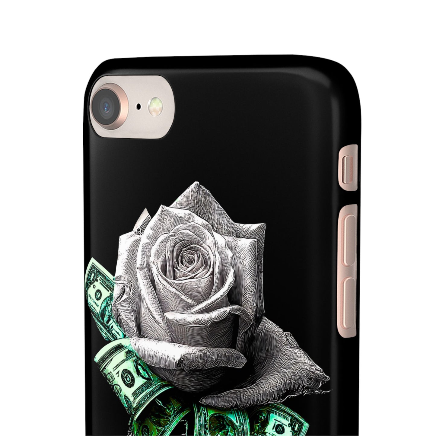 Stylish Rose & Money Snap Case - Floral Phone Protection, Trendy Gift for Him/Her, Birthday Present, Accessories for Teens