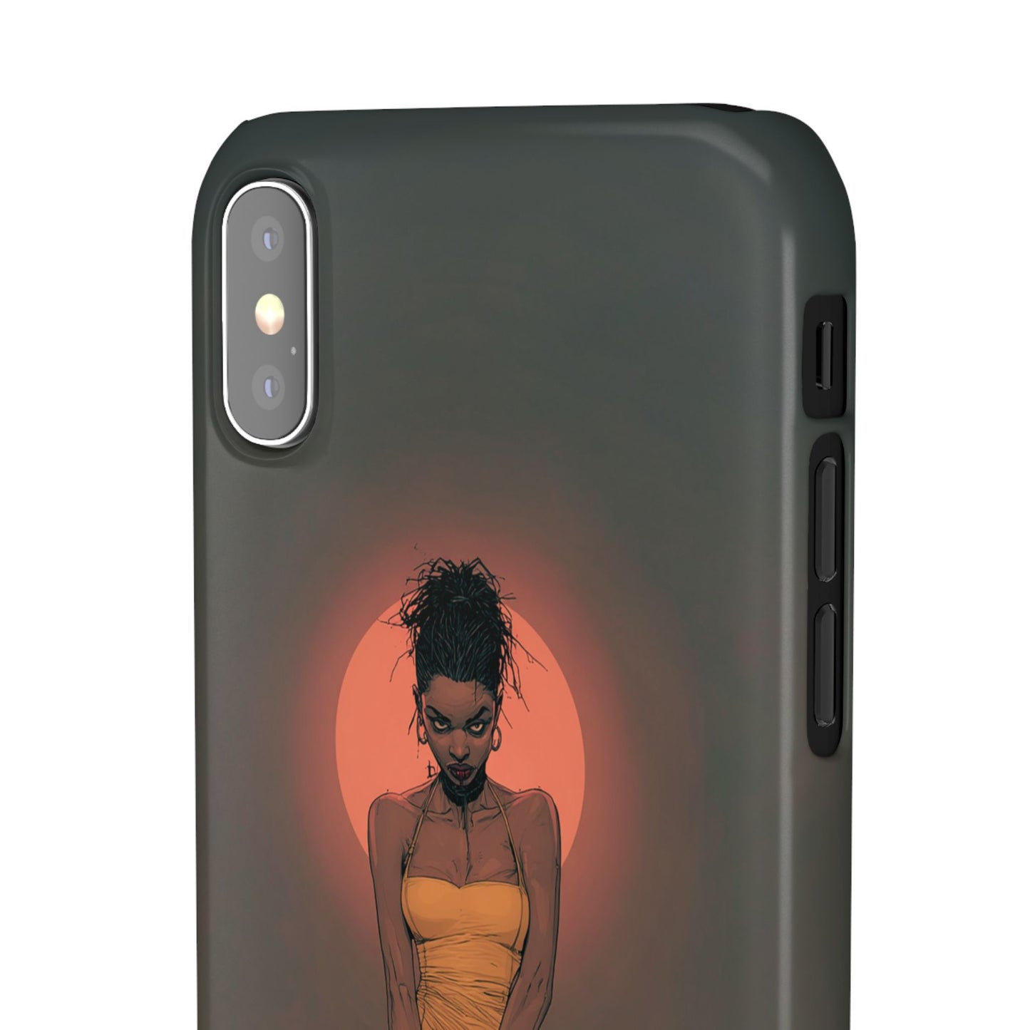Creepy Vampire Girl Snap Case, Halloween Style iPhone Samsung Cover, Spooky Gothic Phone Accessories, Scary Horror Character Device