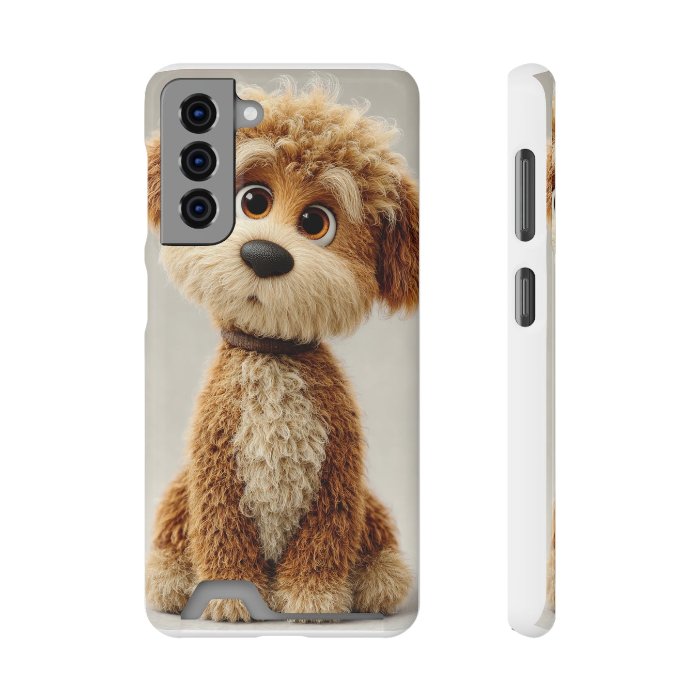 Cute Dog Phone Case With Card Holder, Pet Lover Gift, Stylish Phone Accessory, Dog-Themed Phone Cover, Animal Aesthetic