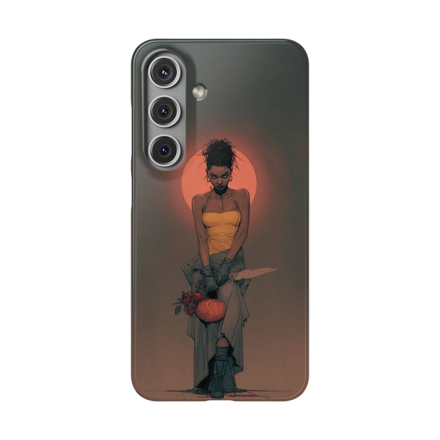Creepy Vampire Girl Snap Case, Halloween Style iPhone Samsung Cover, Spooky Gothic Phone Accessories, Scary Horror Character Device