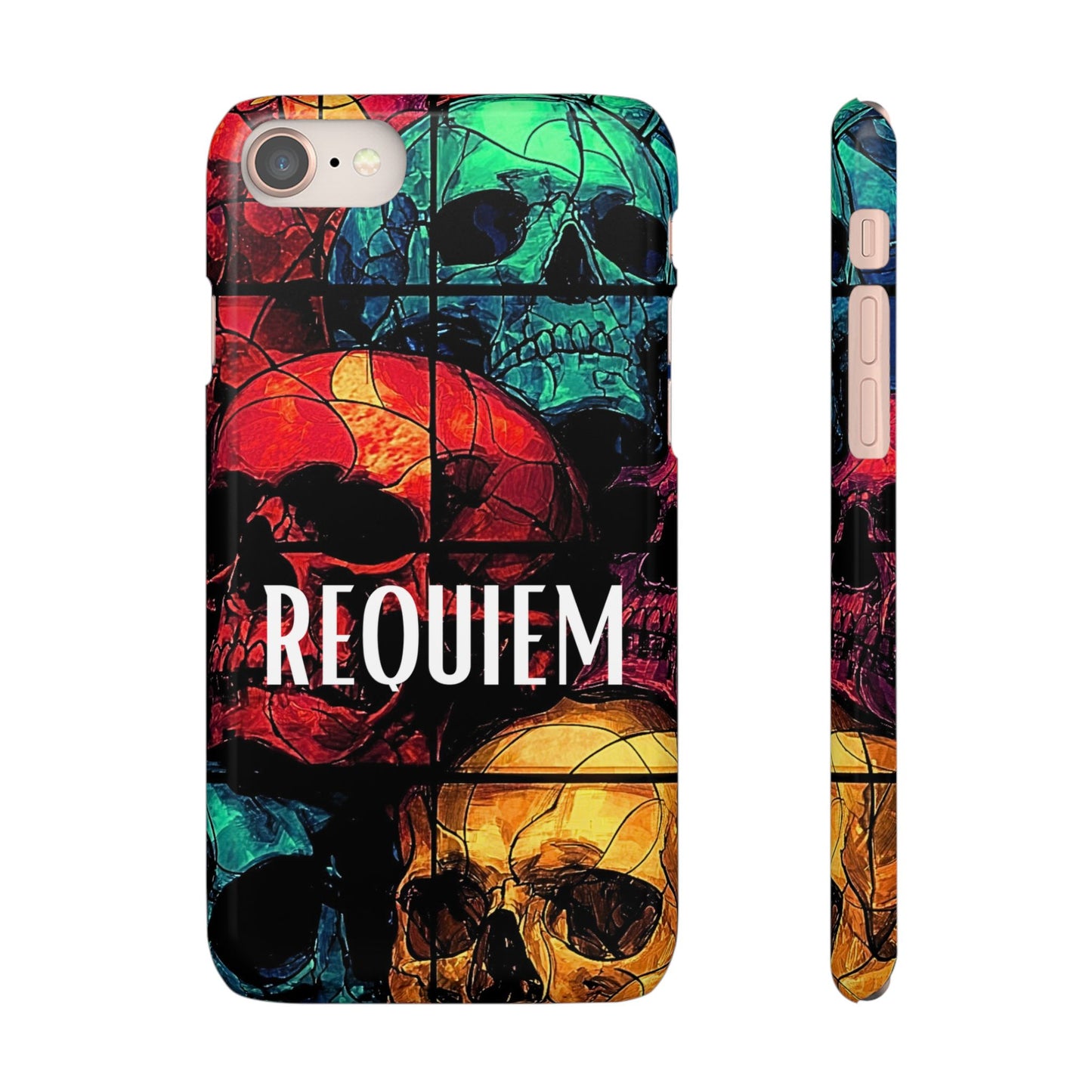 Halloween Custom Requiem Skull Snap Case Phone Cover for iPhone and Samsung