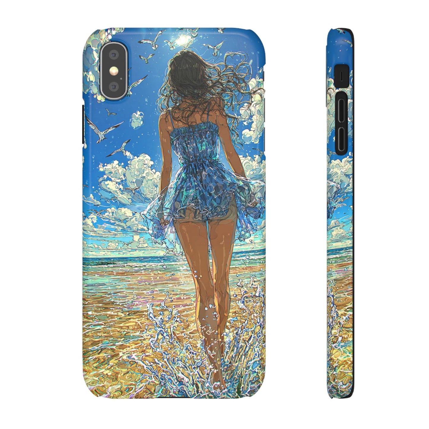 Summer Breeze Snap Case, Ocean Art Phone Cover, Beach Vibes Cell Case, Gift for Her, Custom Phone Accessory