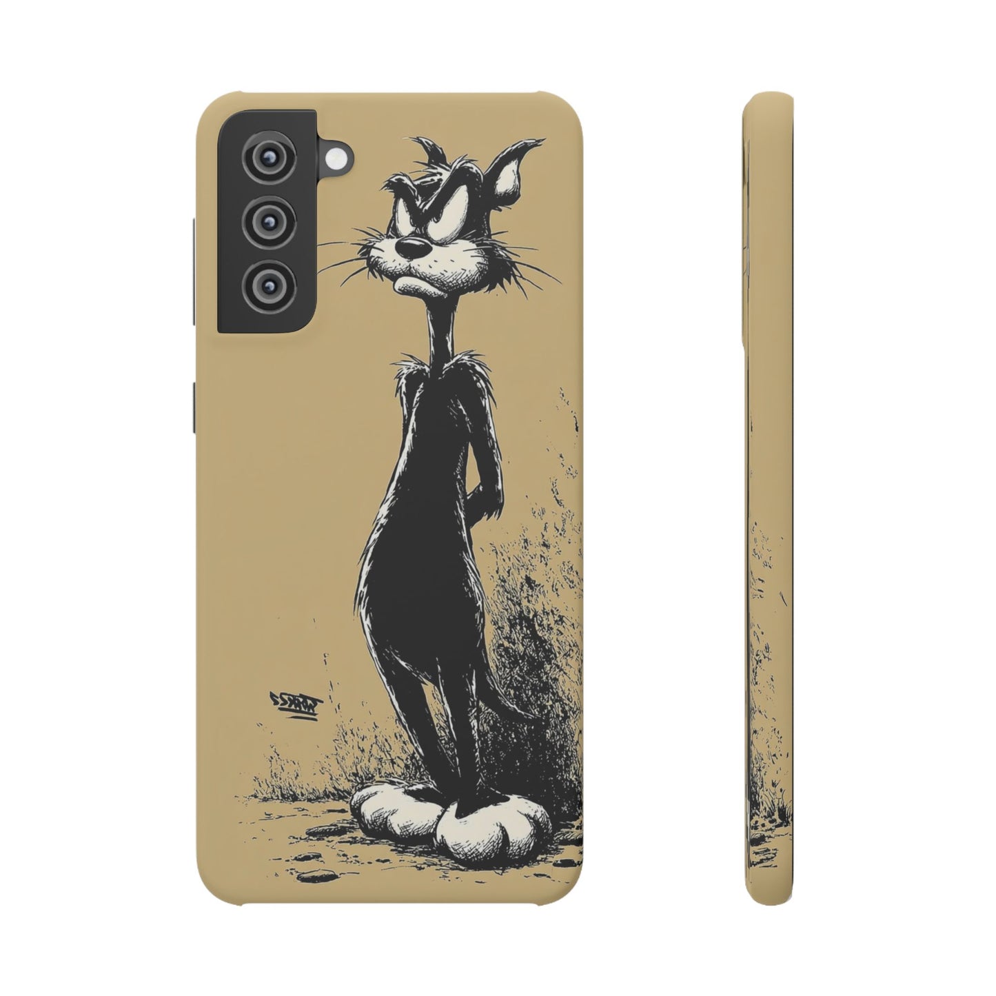 Whimsical Cartoon Snap Case, Fun Phone Cover, Unique Gift for Cat Lovers, Vibrant Art Case, Ideal for Birthdays