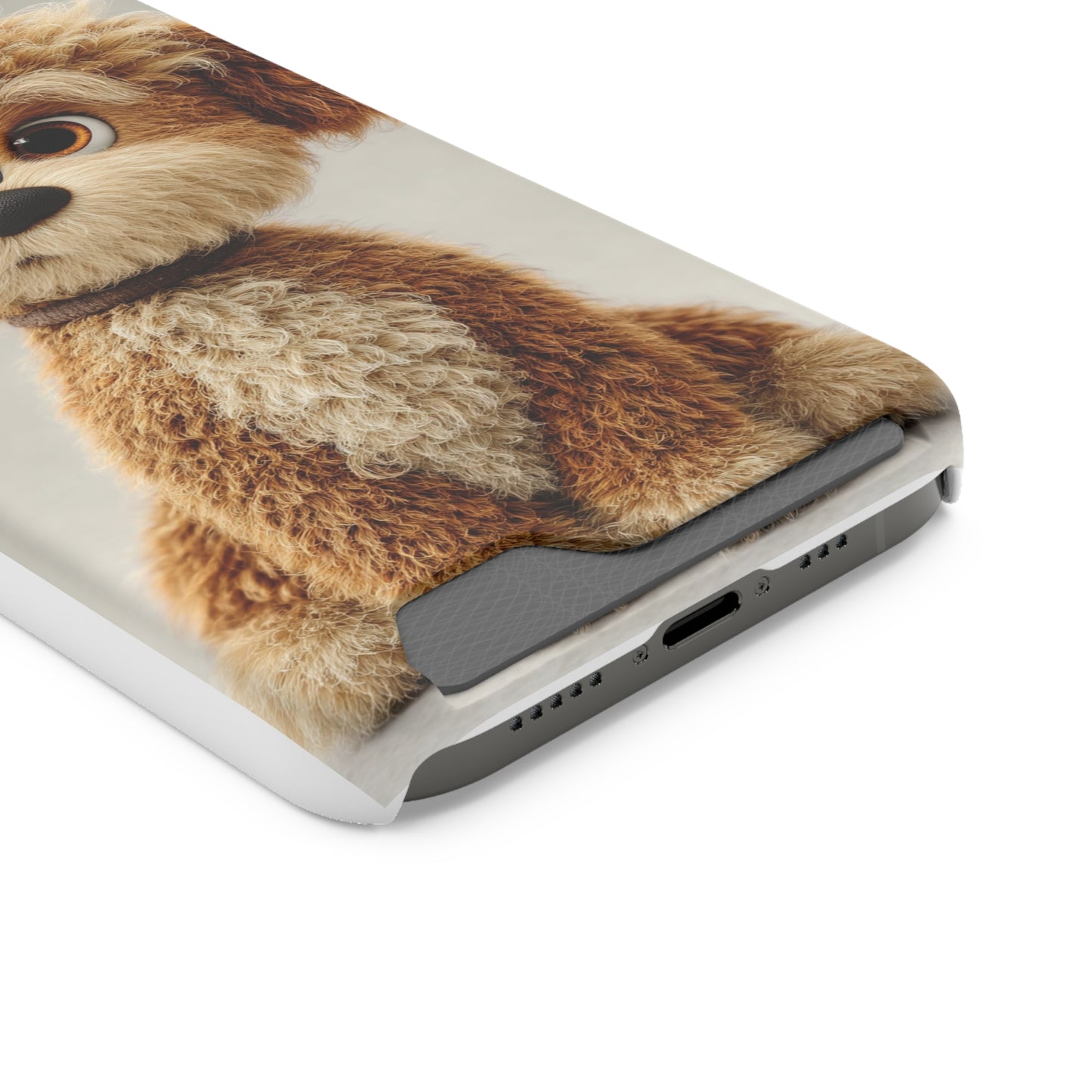 Cute Dog Phone Case With Card Holder, Pet Lover Gift, Stylish Phone Accessory, Dog-Themed Phone Cover, Animal Aesthetic
