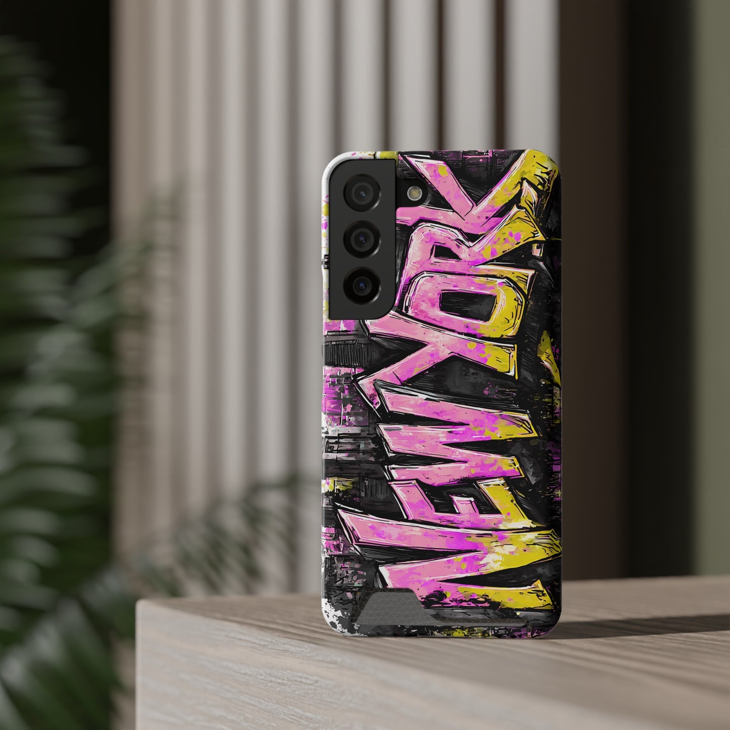 Urban Graffiti Phone Case with Card Holder, NY Street Art Phone Protection, Trendy Accessory, Gifts for City Lovers, Unique Tech Gift