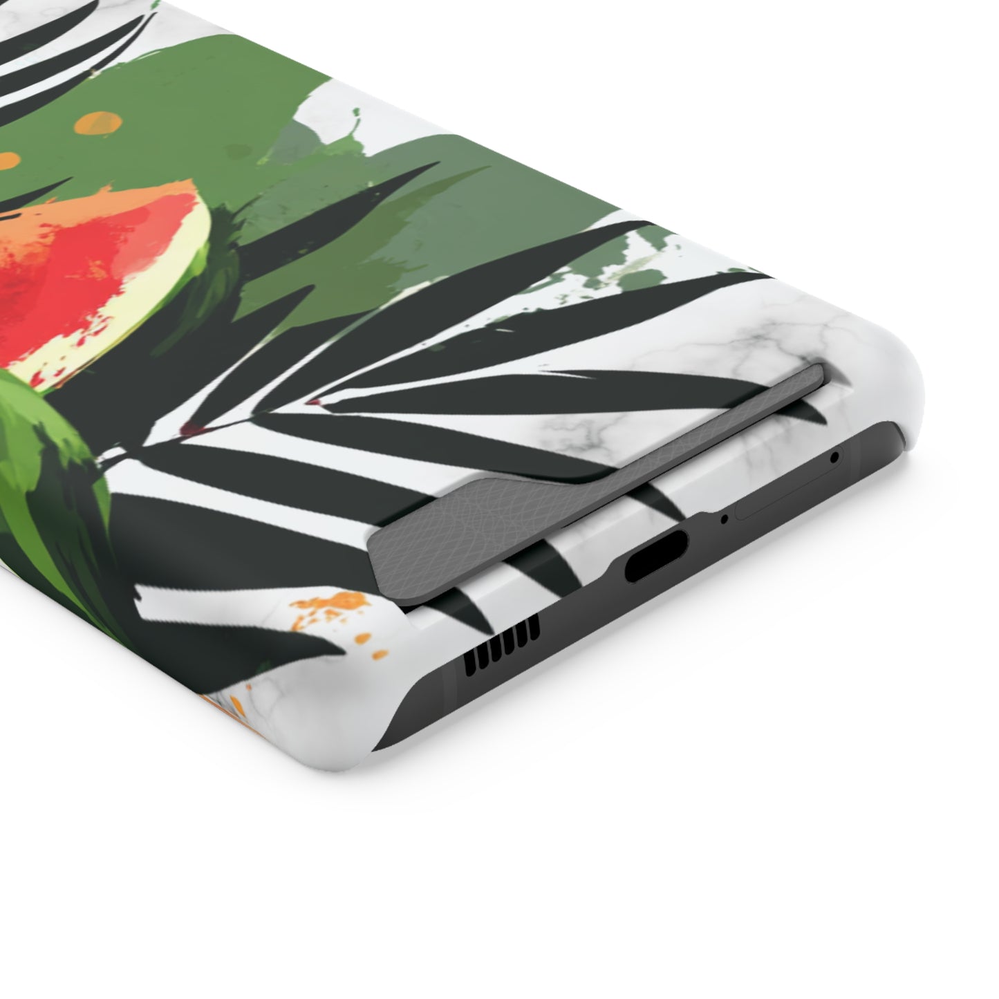 Tropical Phone Case with Card Holder, Floral Smartphone Cover, Summery Accessory, Gift for Beach Lovers, Vacation Essentials