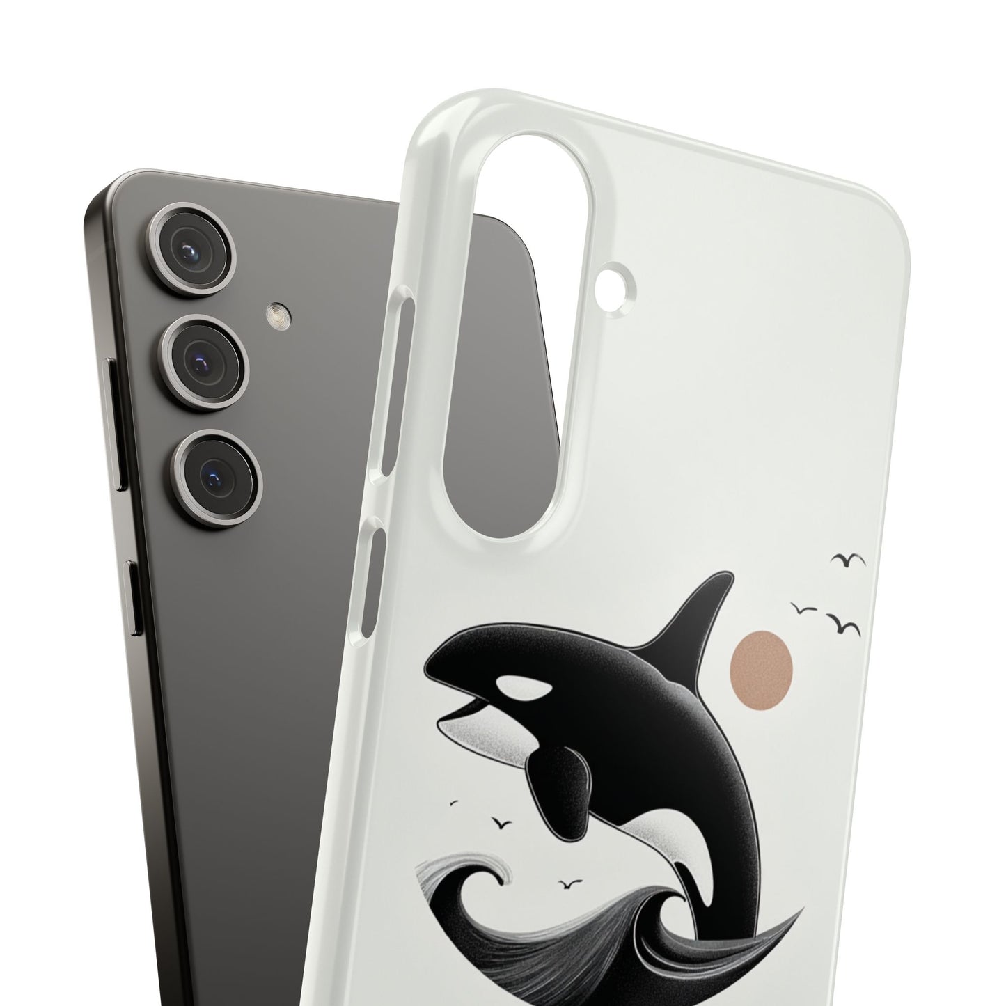Whale Splash Phone Case | Ocean Lover Gift, Marine Art, Snap Cases, Cute Whale Design, Custom Phone Accessories
