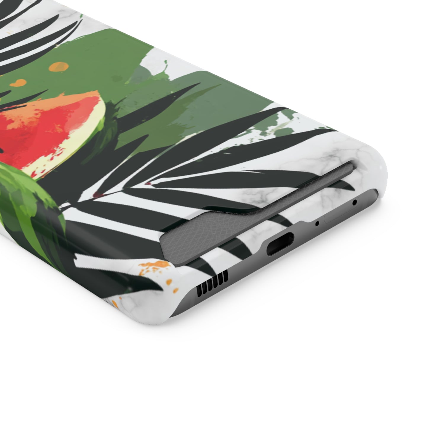 Tropical Phone Case with Card Holder, Floral Smartphone Cover, Summery Accessory, Gift for Beach Lovers, Vacation Essentials