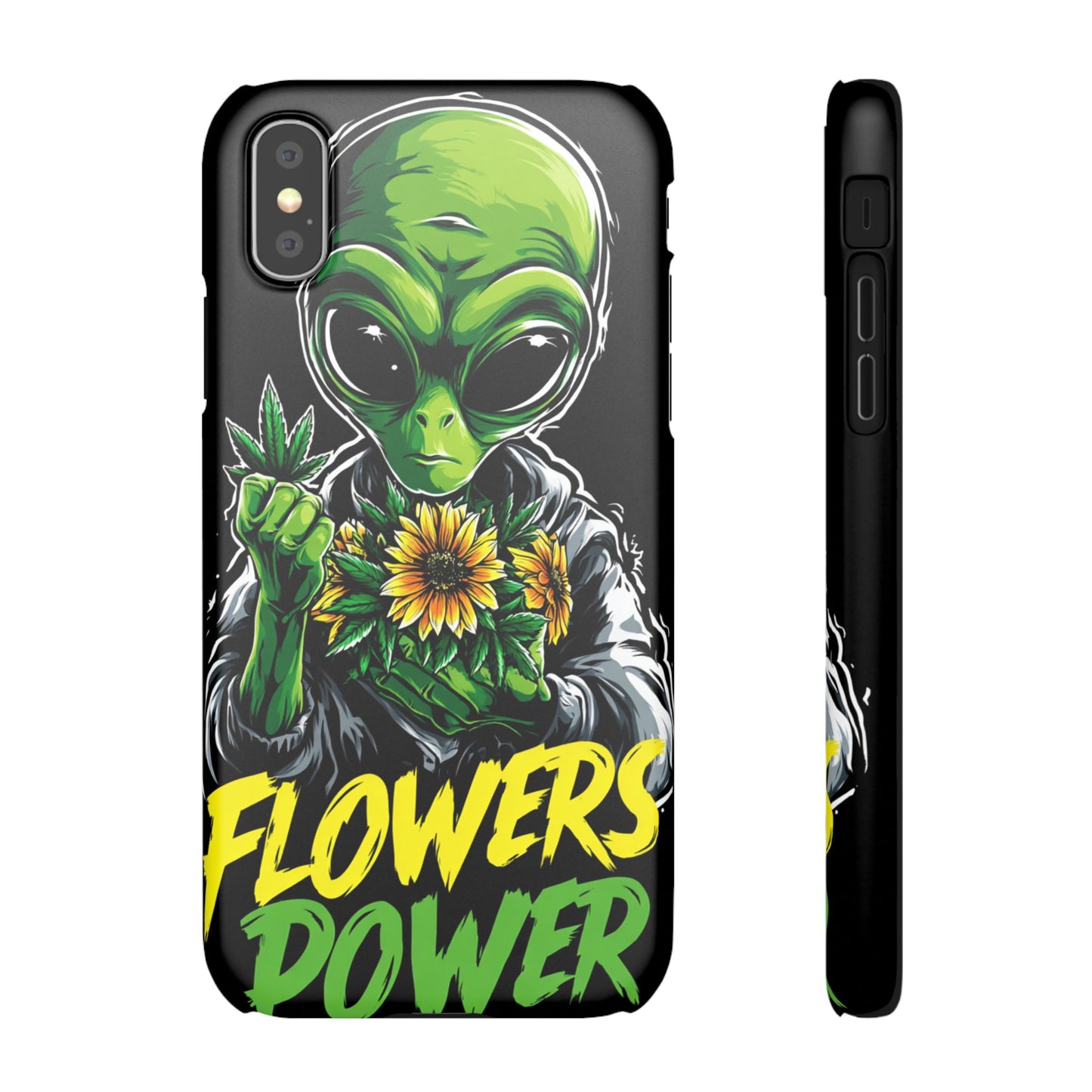 Alien Floral Snap Cases, Fun Phone Case, Gifts for Sci-Fi Lovers, Cute Alien Decor, Unique Tech Accessories