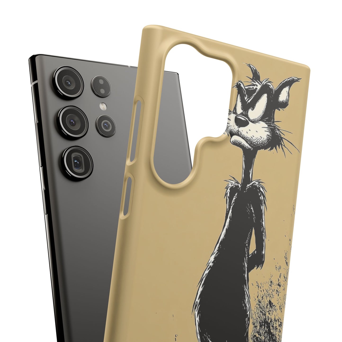 Whimsical Cartoon Snap Case, Fun Phone Cover, Unique Gift for Cat Lovers, Vibrant Art Case, Ideal for Birthdays