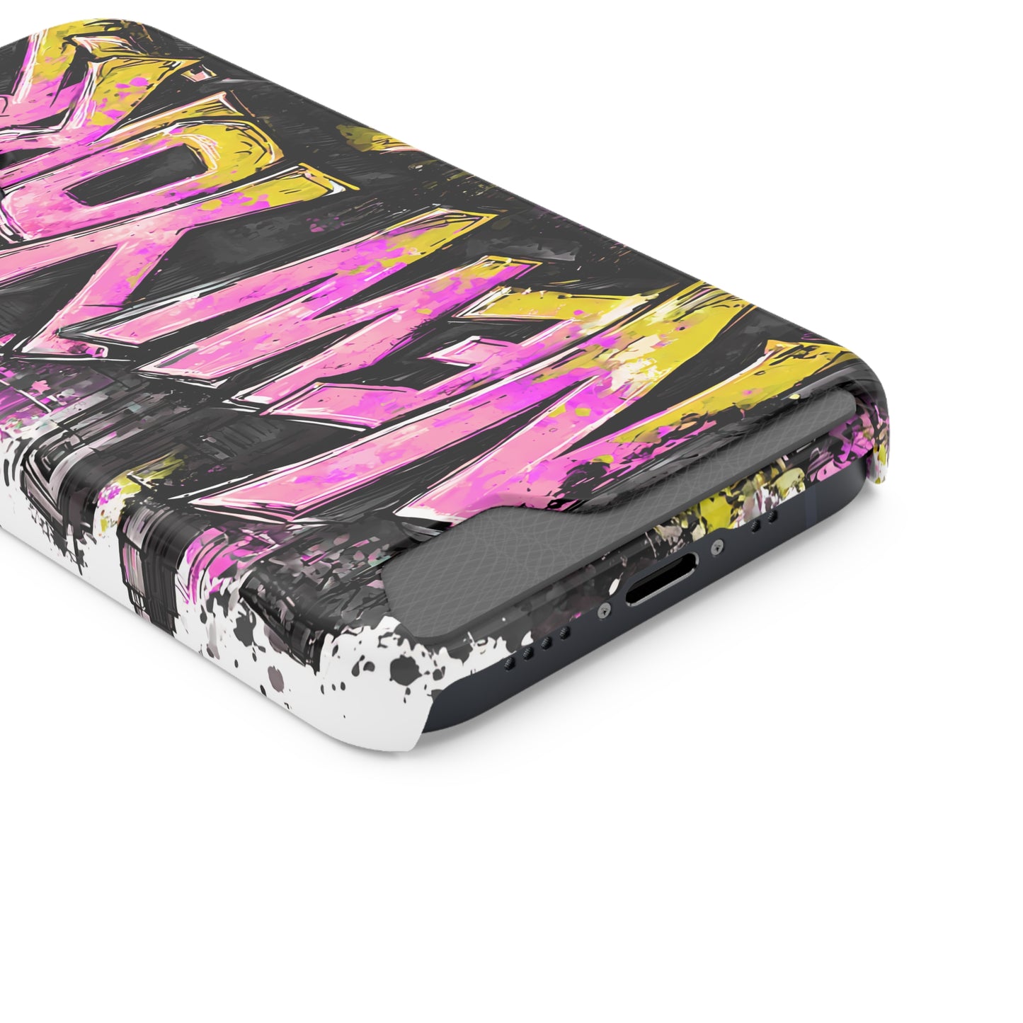 Urban Graffiti Phone Case with Card Holder, NY Street Art Phone Protection, Trendy Accessory, Gifts for City Lovers, Unique Tech Gift