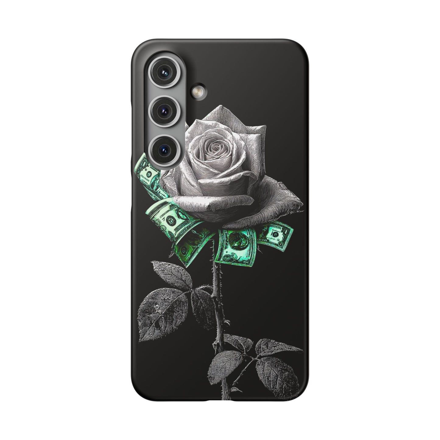 Stylish Rose & Money Snap Case - Floral Phone Protection, Trendy Gift for Him/Her, Birthday Present, Accessories for Teens