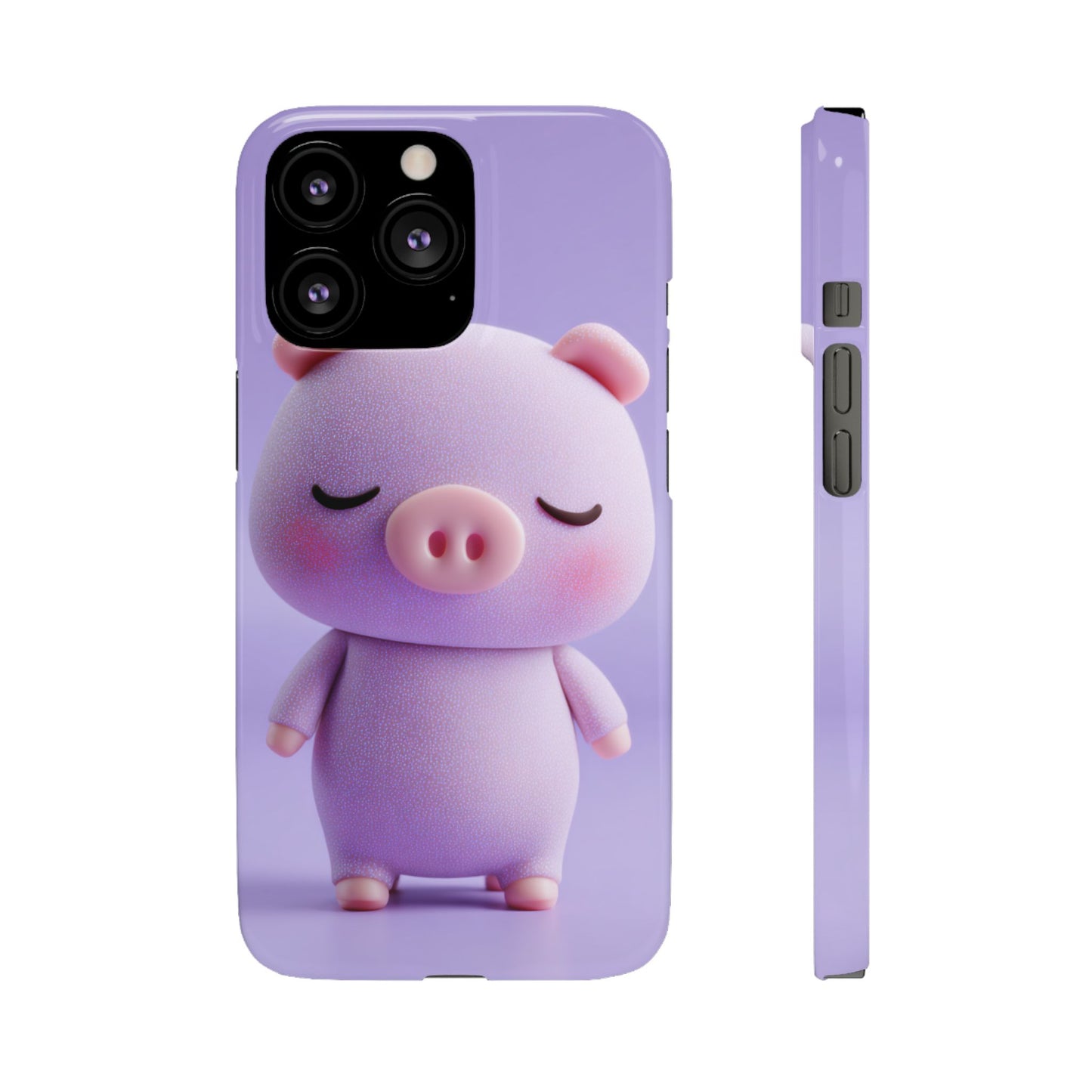Cute Pig Snap Case for iPhone, Animal Lovers Phone Cover, Kawaii Aesthetic Accessory, Birthday Gift, Unique Phone Protection