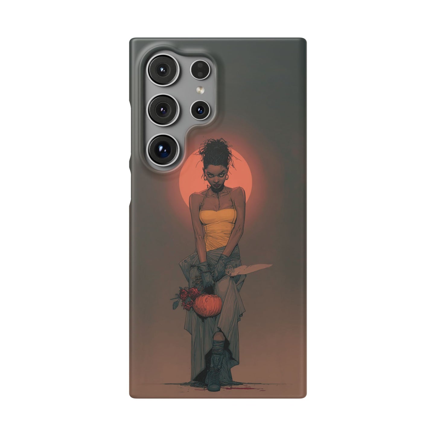 Creepy Vampire Girl Snap Case, Halloween Style iPhone Samsung Cover, Spooky Gothic Phone Accessories, Scary Horror Character Device