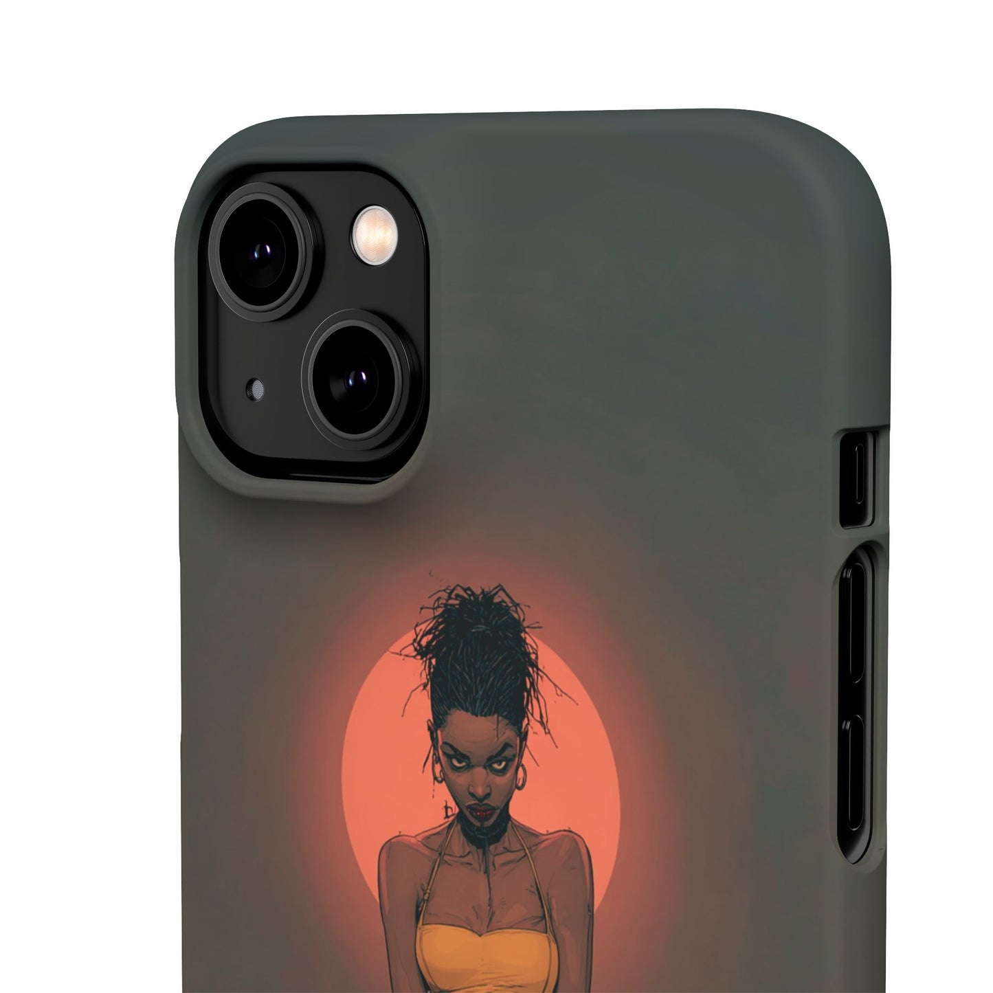 Creepy Vampire Girl Snap Case, Halloween Style iPhone Samsung Cover, Spooky Gothic Phone Accessories, Scary Horror Character Device