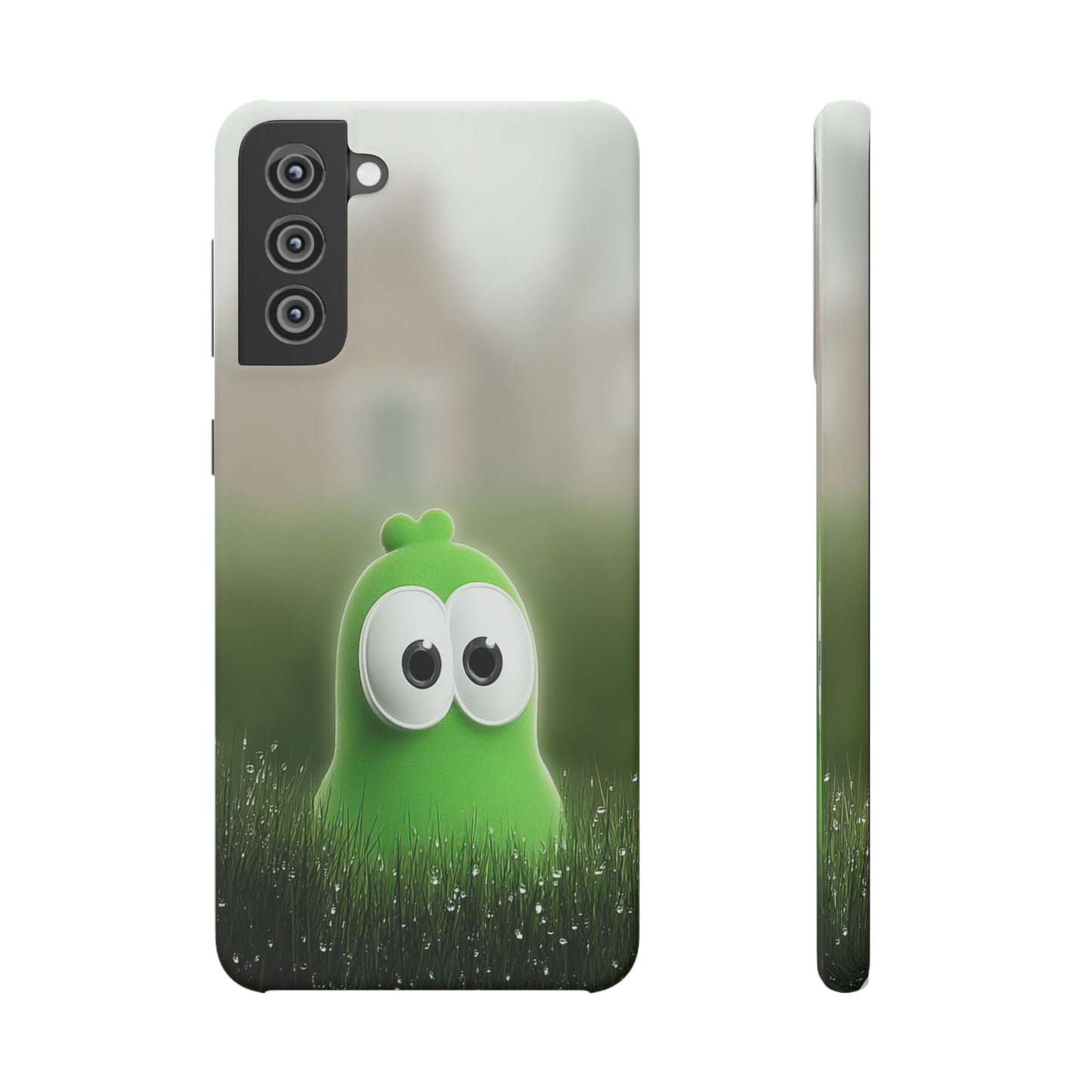 Cute Green Creature Phone Case, Snap Cases, Green Monster Phone Cover, Fun Phone Accessory, Playful Gift for Kids