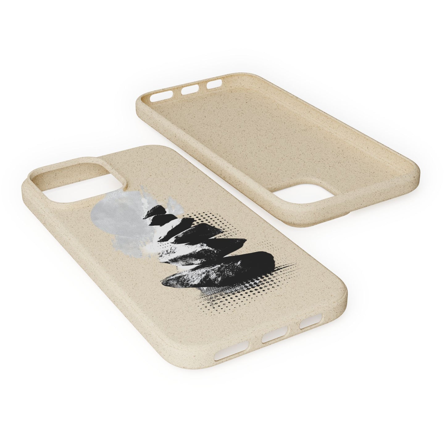 Biodegradable Plastic Free Phone Case Minimalistic Cairn Design Suitable For Iphones And Samsungs
