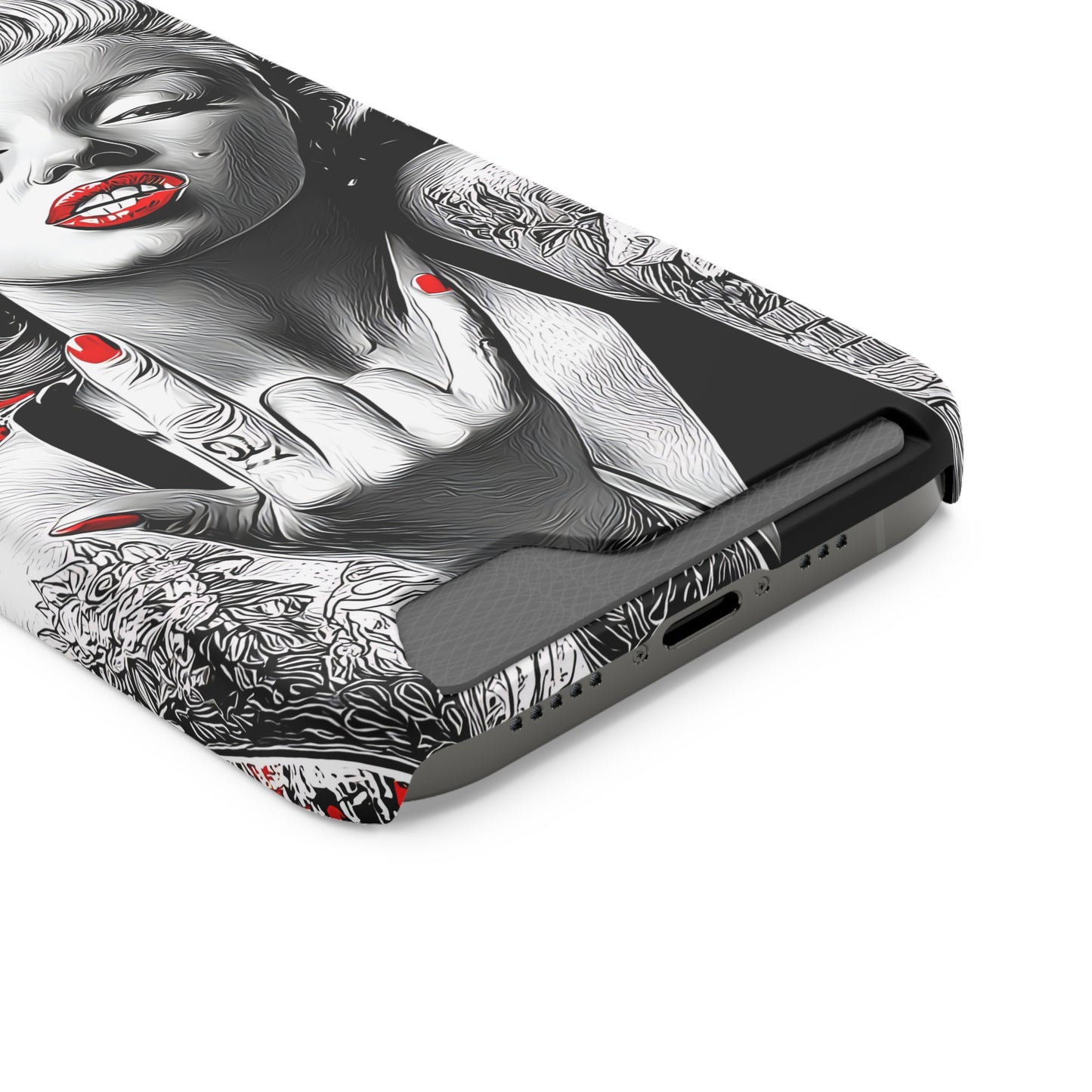 Bold Marilyn Monroe Phone Case with Card Holder, Stylish Phone Cover, Unique Gift for Her, Pop Culture Accessory, Modern Art Decor