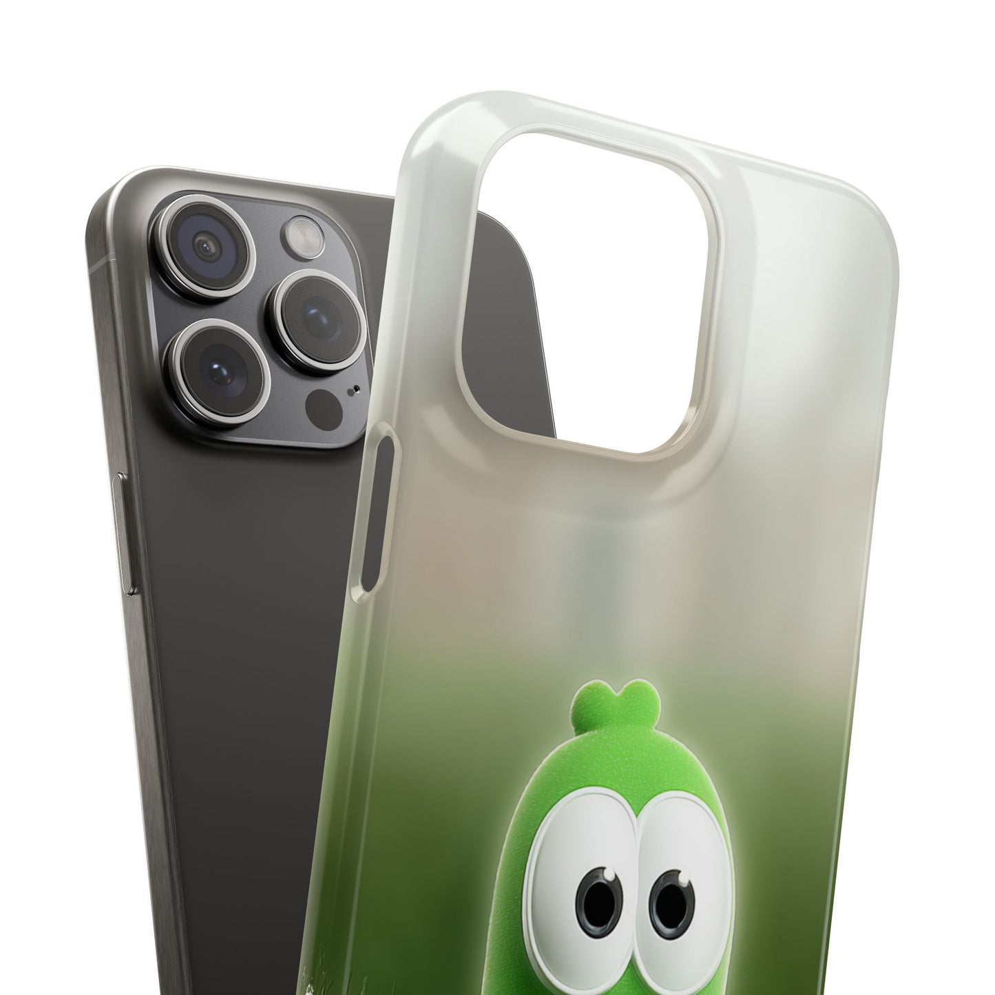 Cute Green Creature Phone Case, Snap Cases, Green Monster Phone Cover, Fun Phone Accessory, Playful Gift for Kids