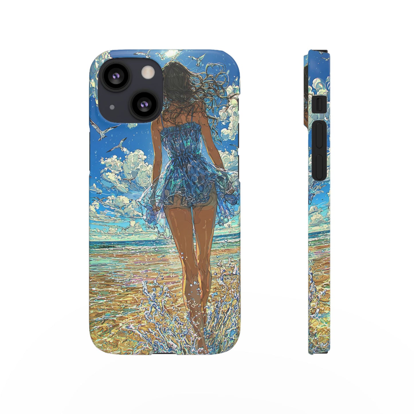 Summer Breeze Snap Case, Ocean Art Phone Cover, Beach Vibes Cell Case, Gift for Her, Custom Phone Accessory