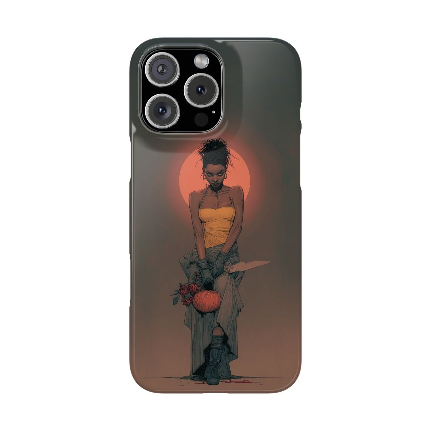 Creepy Vampire Girl Snap Case, Halloween Style iPhone Samsung Cover, Spooky Gothic Phone Accessories, Scary Horror Character Device