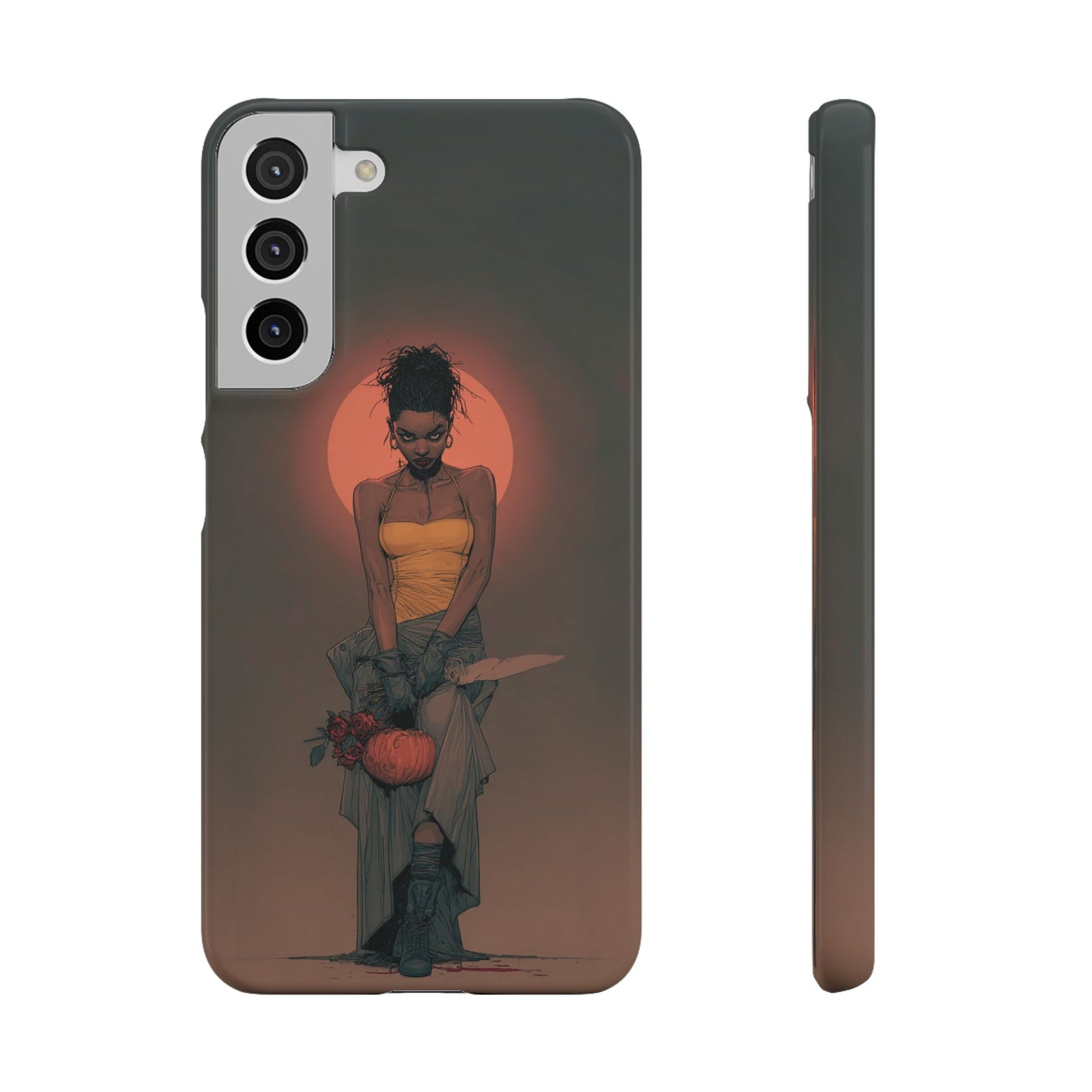 Creepy Vampire Girl Snap Case, Halloween Style iPhone Samsung Cover, Spooky Gothic Phone Accessories, Scary Horror Character Device