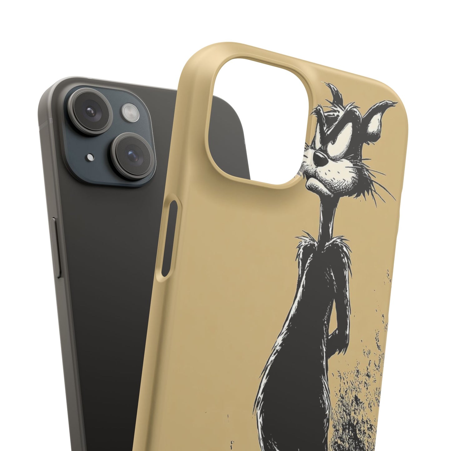 Whimsical Cartoon Snap Case, Fun Phone Cover, Unique Gift for Cat Lovers, Vibrant Art Case, Ideal for Birthdays