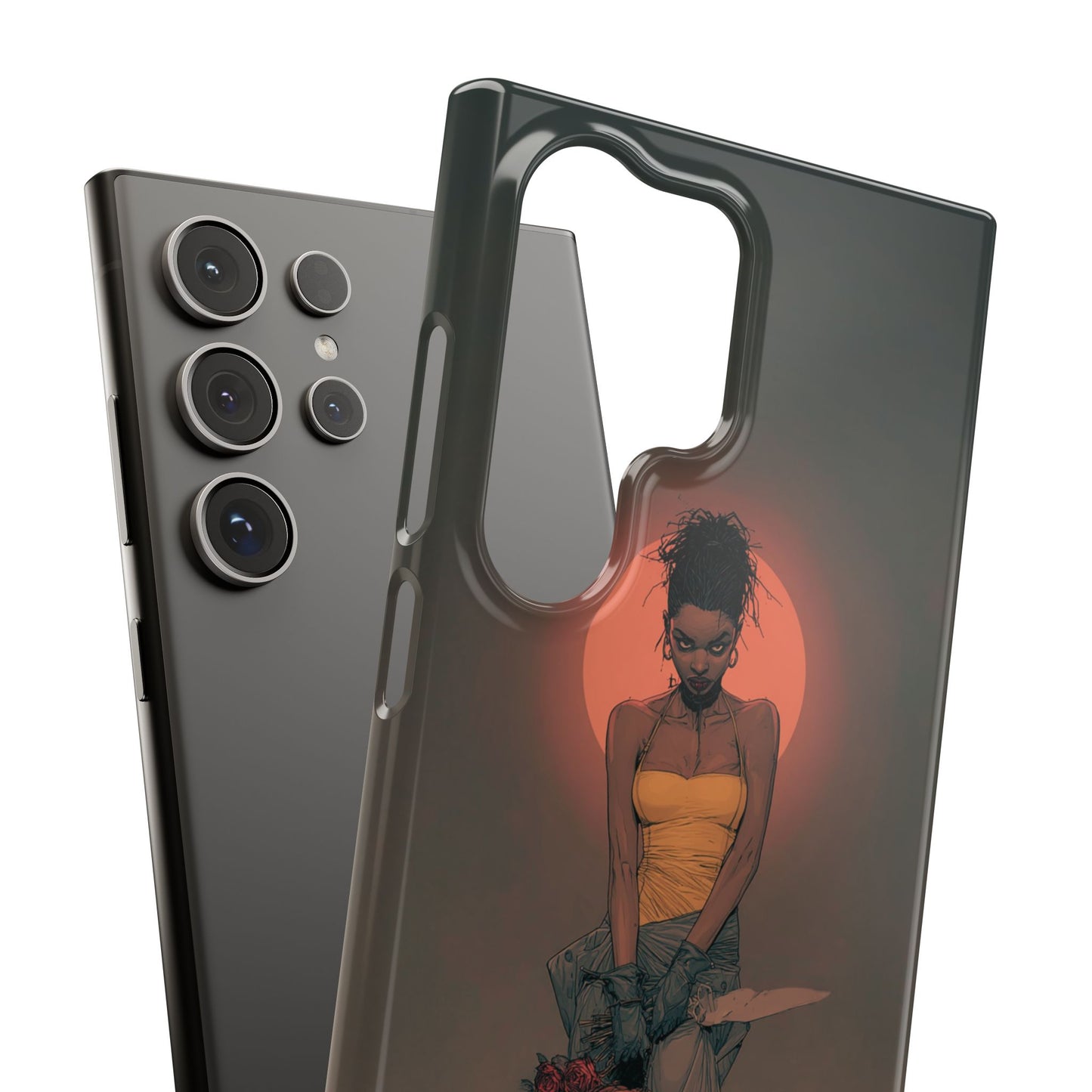 Creepy Vampire Girl Snap Case, Halloween Style iPhone Samsung Cover, Spooky Gothic Phone Accessories, Scary Horror Character Device