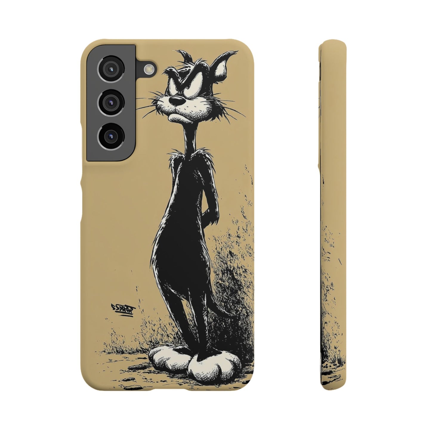 Whimsical Cartoon Snap Case, Fun Phone Cover, Unique Gift for Cat Lovers, Vibrant Art Case, Ideal for Birthdays