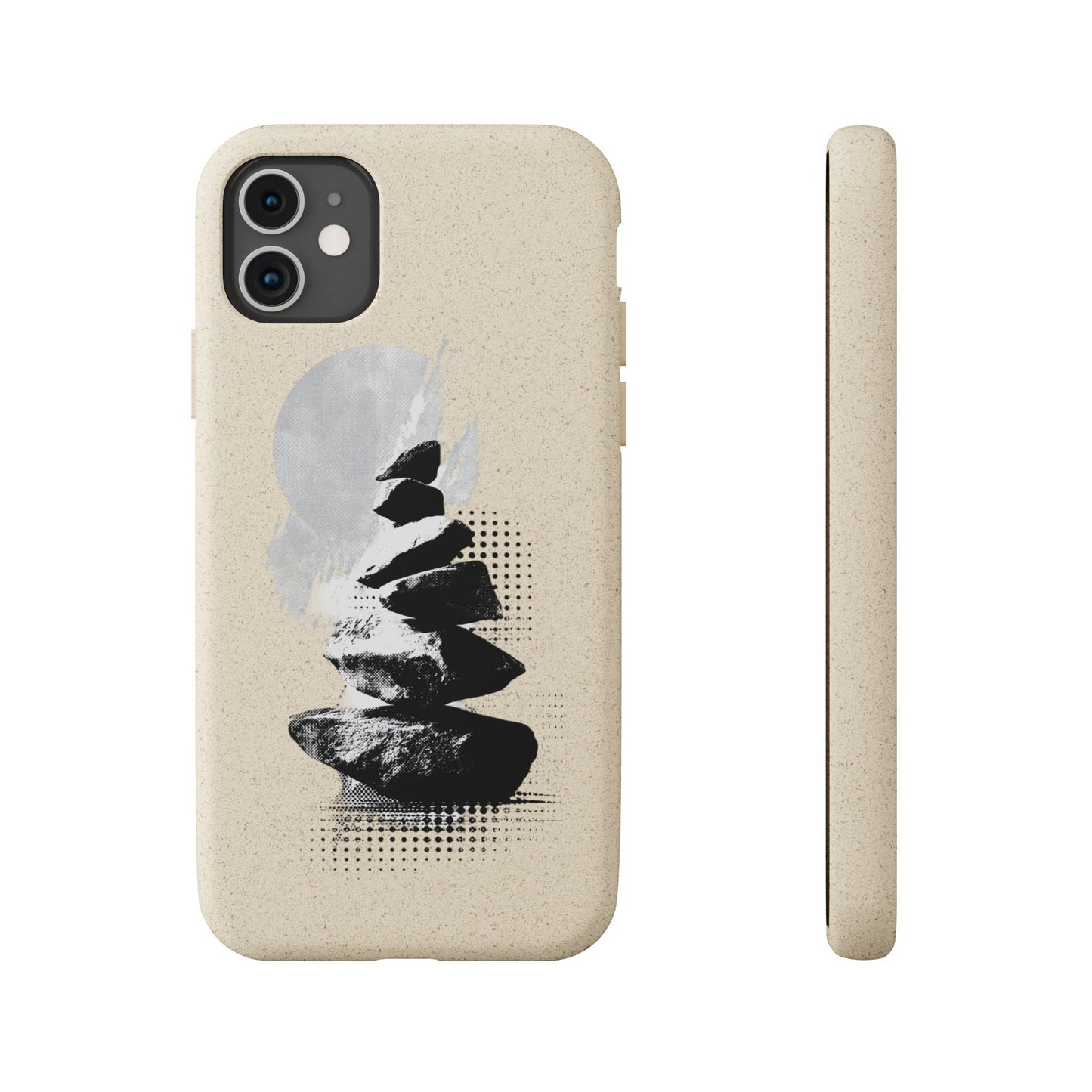 Biodegradable Plastic Free Phone Case Minimalistic Cairn Design Suitable For Iphones And Samsungs