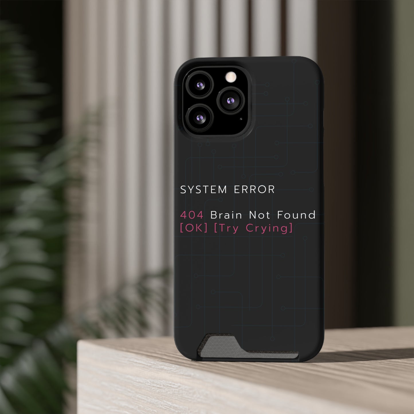 Techy Phone Case with Card Holder, Trendy Gadget Accessory, Cool Gift for Tech Lovers, Phone Protection, Modern Design for Everyday Use