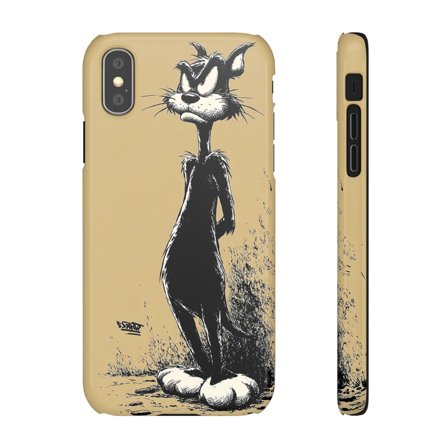 Whimsical Cartoon Snap Case, Fun Phone Cover, Unique Gift for Cat Lovers, Vibrant Art Case, Ideal for Birthdays