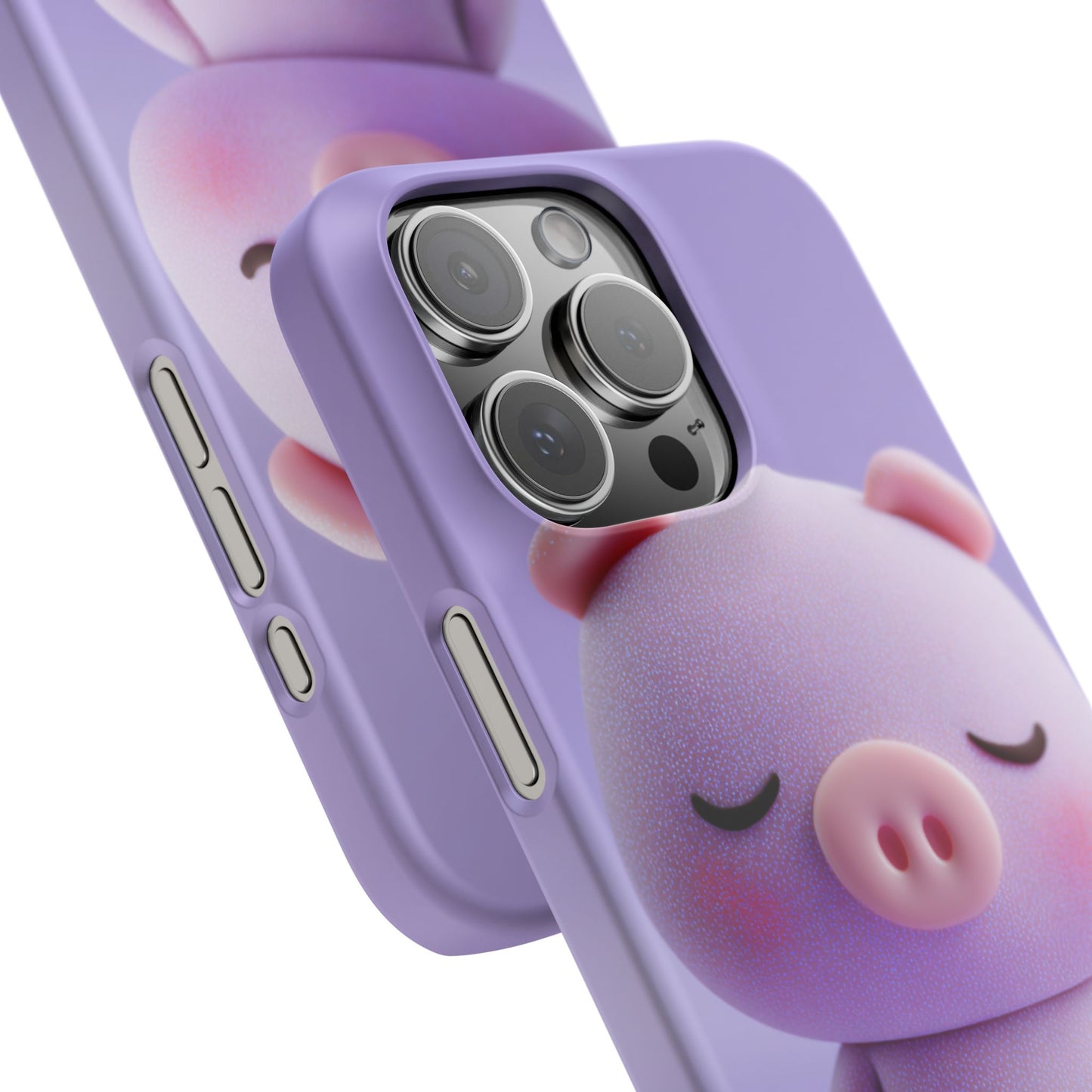 Cute Pig Snap Case for iPhone, Animal Lovers Phone Cover, Kawaii Aesthetic Accessory, Birthday Gift, Unique Phone Protection