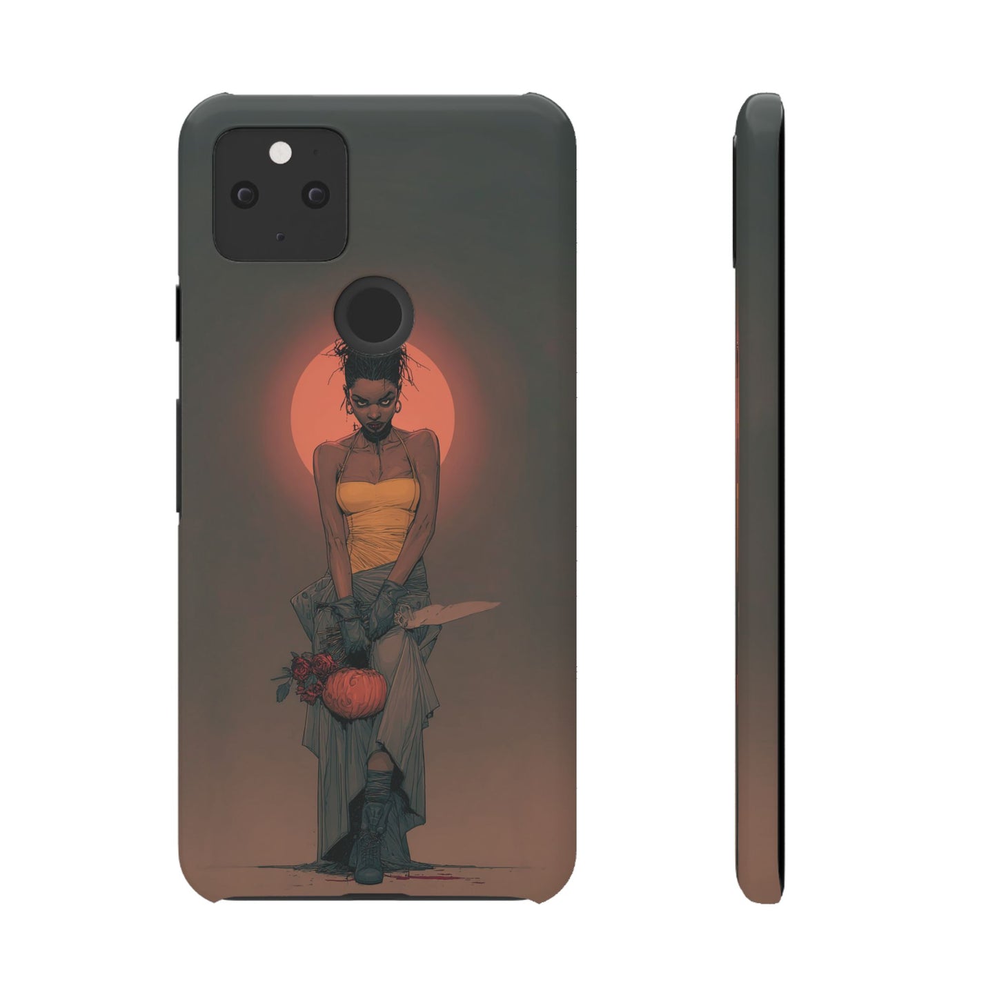 Creepy Vampire Girl Snap Case, Halloween Style iPhone Samsung Cover, Spooky Gothic Phone Accessories, Scary Horror Character Device