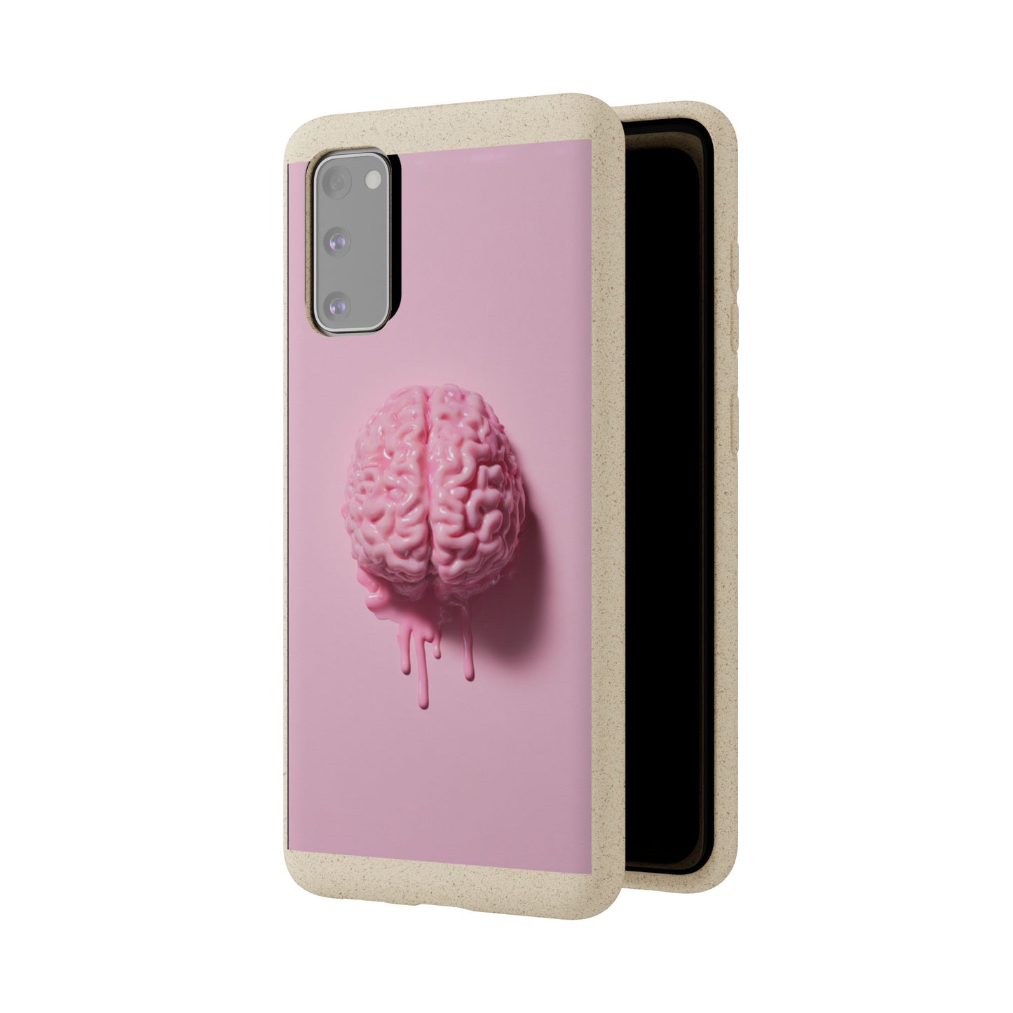 Eco-Friendly Brain Design Phone Case, Biodegradable Phone Cover, Unique Gift for Tech Lovers, Sustainable Accessory, Cute Phone Case