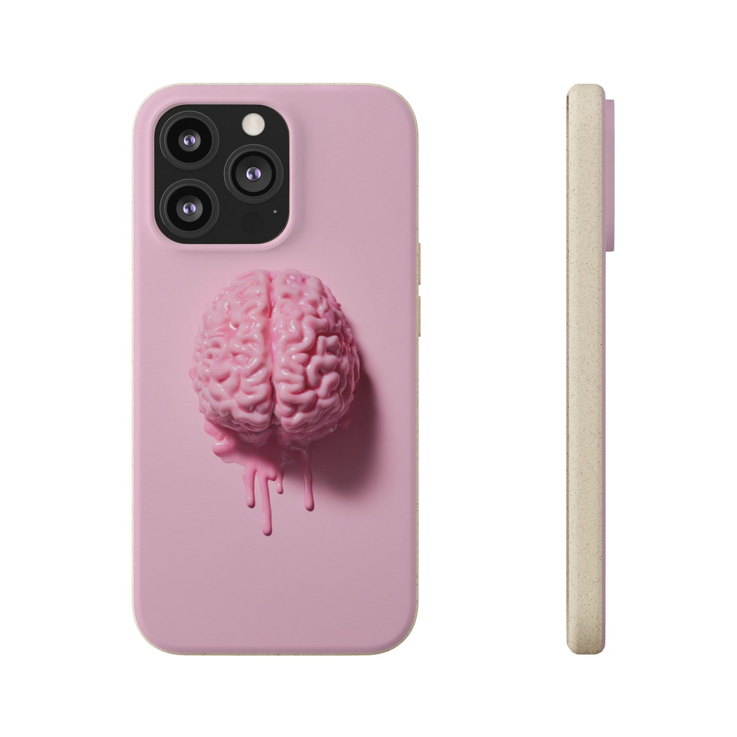 Eco-Friendly Brain Design Phone Case, Biodegradable Phone Cover, Unique Gift for Tech Lovers, Sustainable Accessory, Cute Phone Case