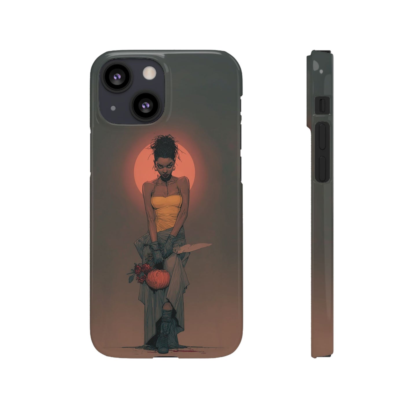 Creepy Vampire Girl Snap Case, Halloween Style iPhone Samsung Cover, Spooky Gothic Phone Accessories, Scary Horror Character Device