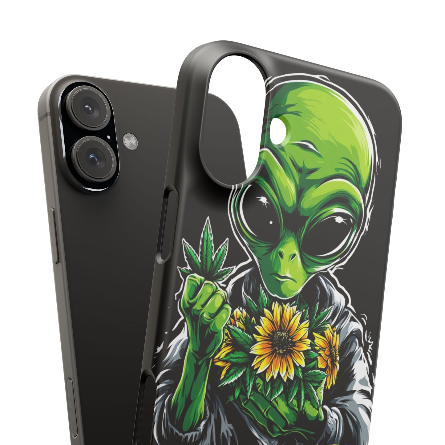 Alien Floral Snap Cases, Fun Phone Case, Gifts for Sci-Fi Lovers, Cute Alien Decor, Unique Tech Accessories