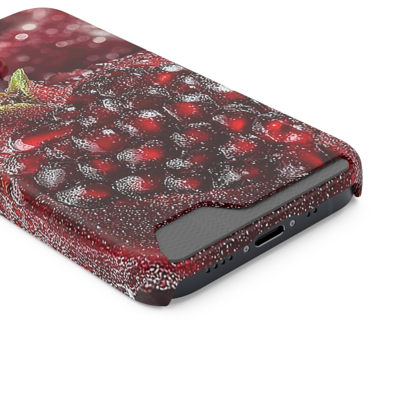 Pomegranate Phone Case with Card Holder, Durable Cover for Vegan Lovers, Fun Gift for Fruit Enthusiasts, Cute Accessory for Everyday Use