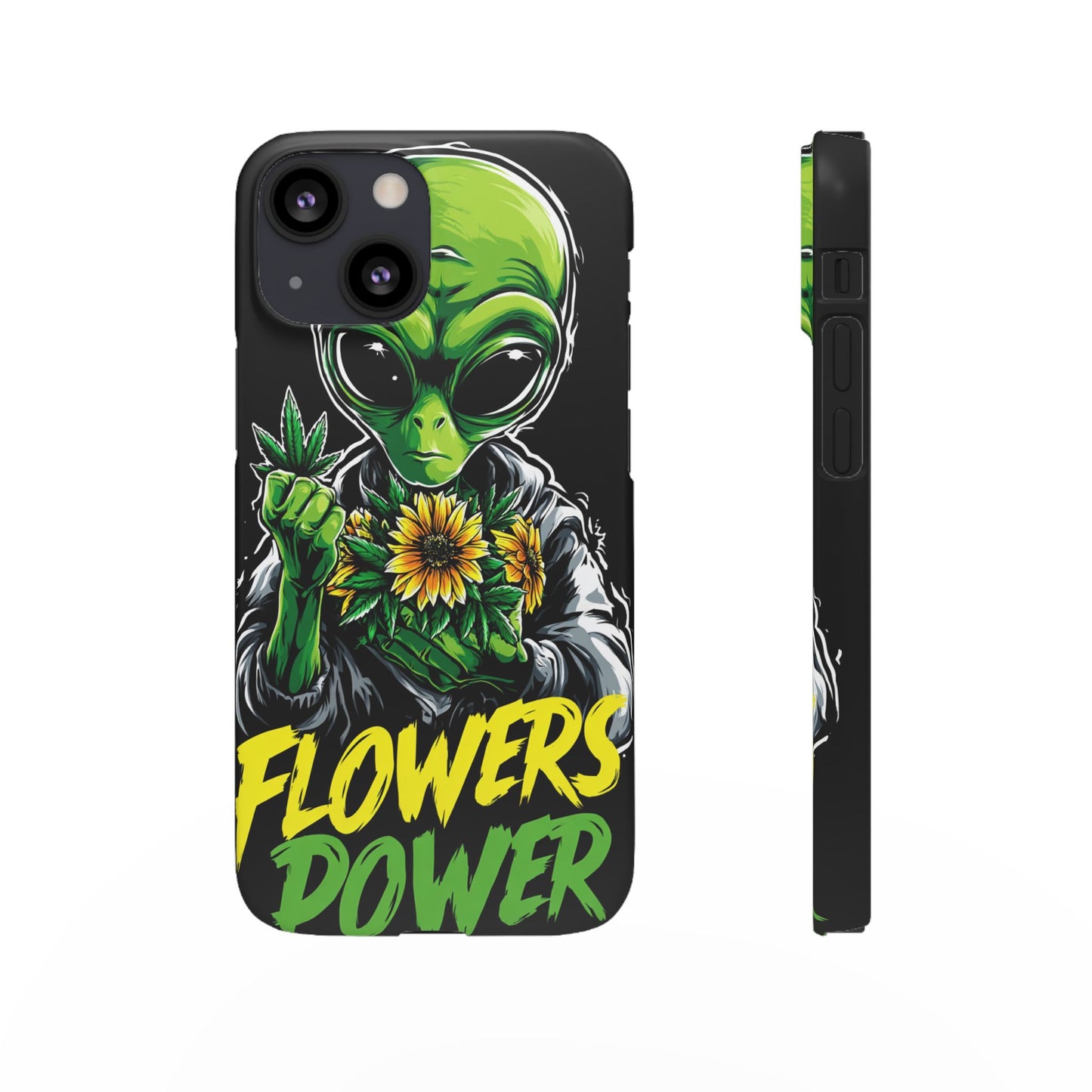 Alien Floral Snap Cases, Fun Phone Case, Gifts for Sci-Fi Lovers, Cute Alien Decor, Unique Tech Accessories