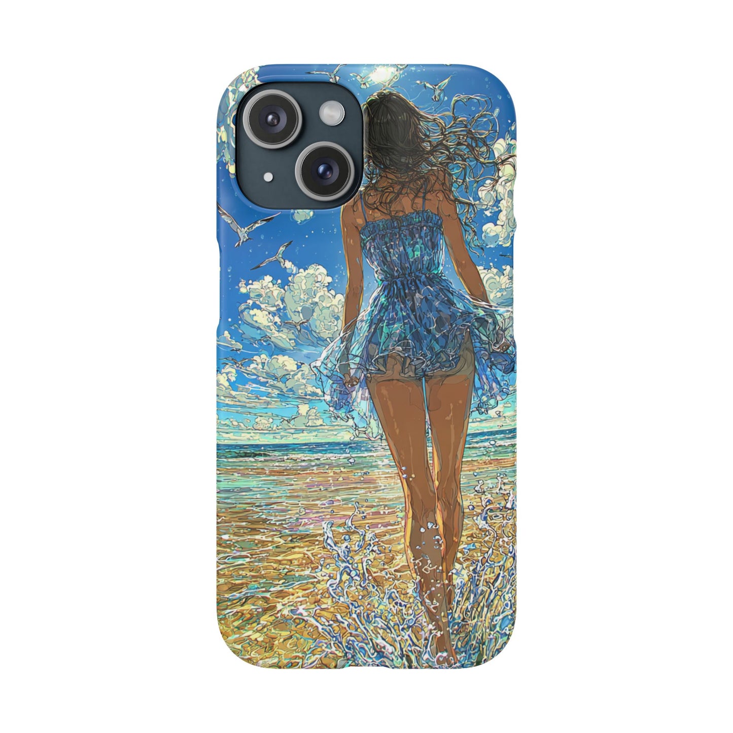 Summer Breeze Snap Case, Ocean Art Phone Cover, Beach Vibes Cell Case, Gift for Her, Custom Phone Accessory