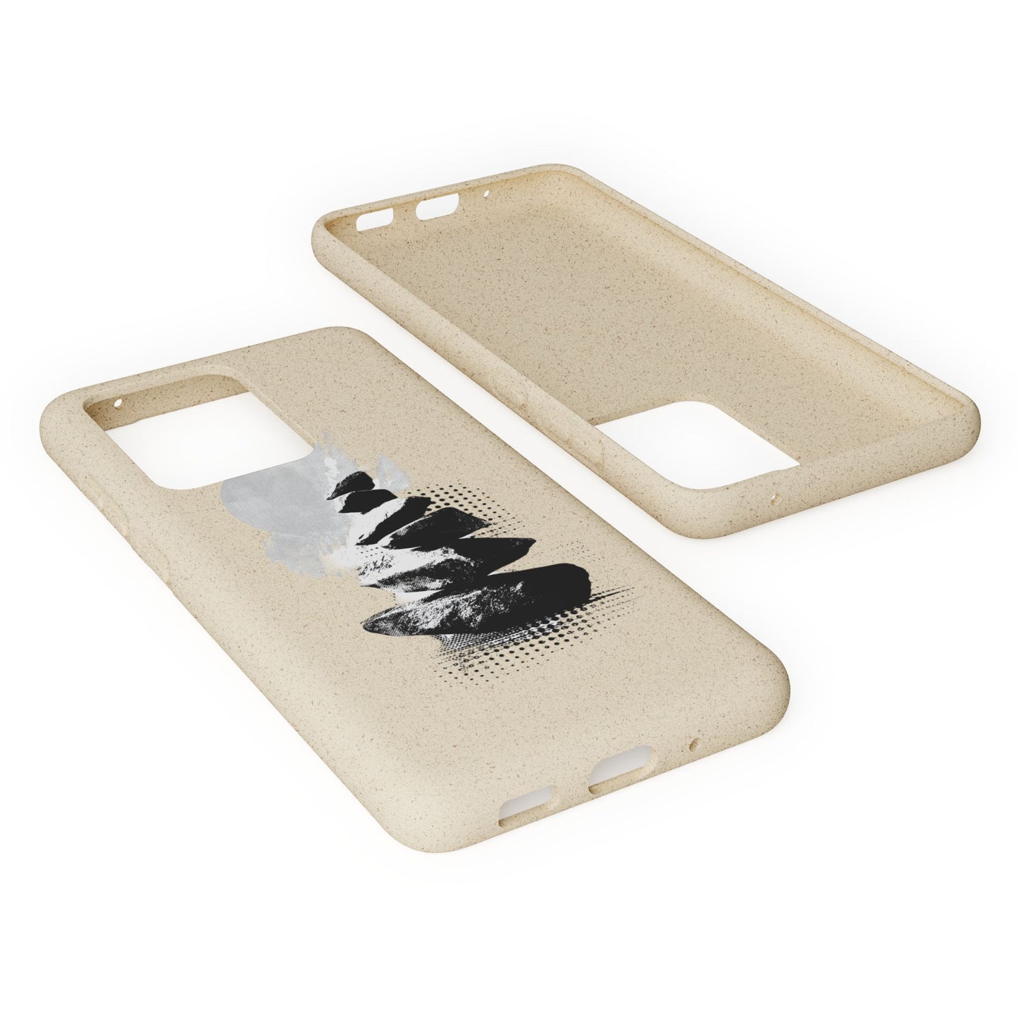 Biodegradable Plastic Free Phone Case Minimalistic Cairn Design Suitable For Iphones And Samsungs