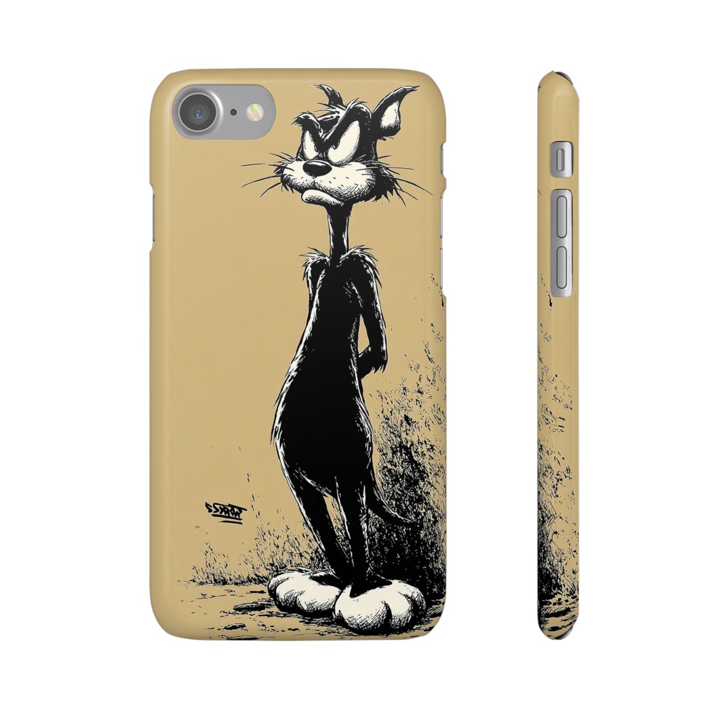 Whimsical Cartoon Snap Case, Fun Phone Cover, Unique Gift for Cat Lovers, Vibrant Art Case, Ideal for Birthdays