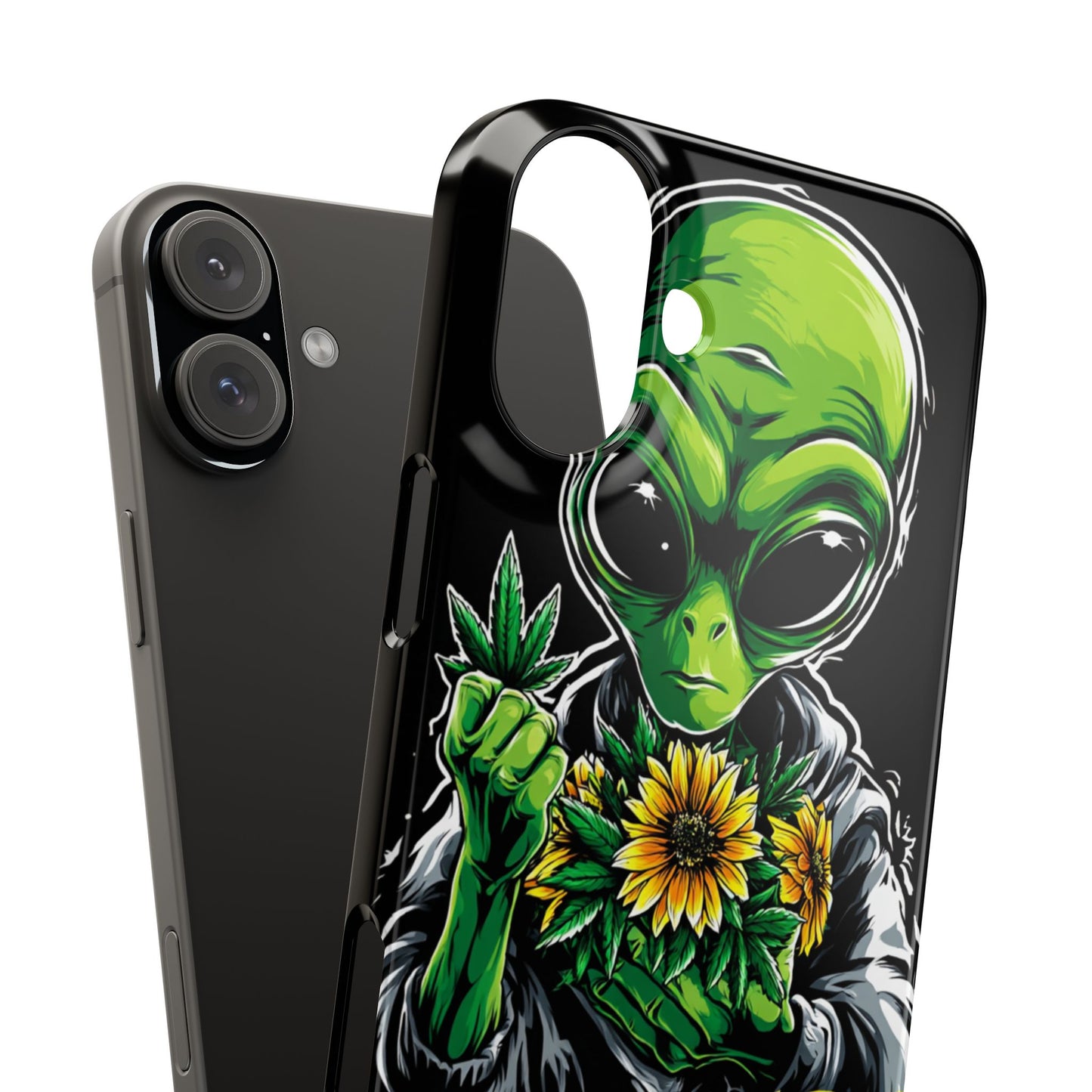 Alien Floral Snap Cases, Fun Phone Case, Gifts for Sci-Fi Lovers, Cute Alien Decor, Unique Tech Accessories